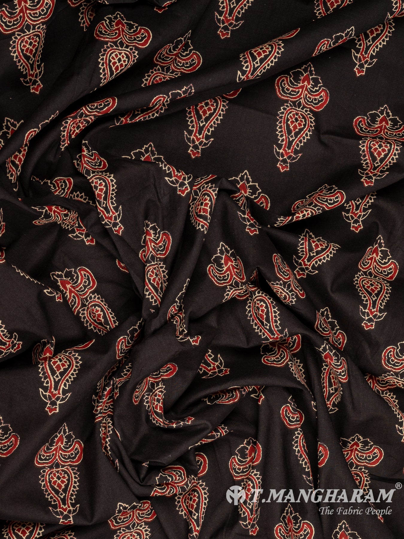 Black Cotton Print Fabric - EC10240 view-4