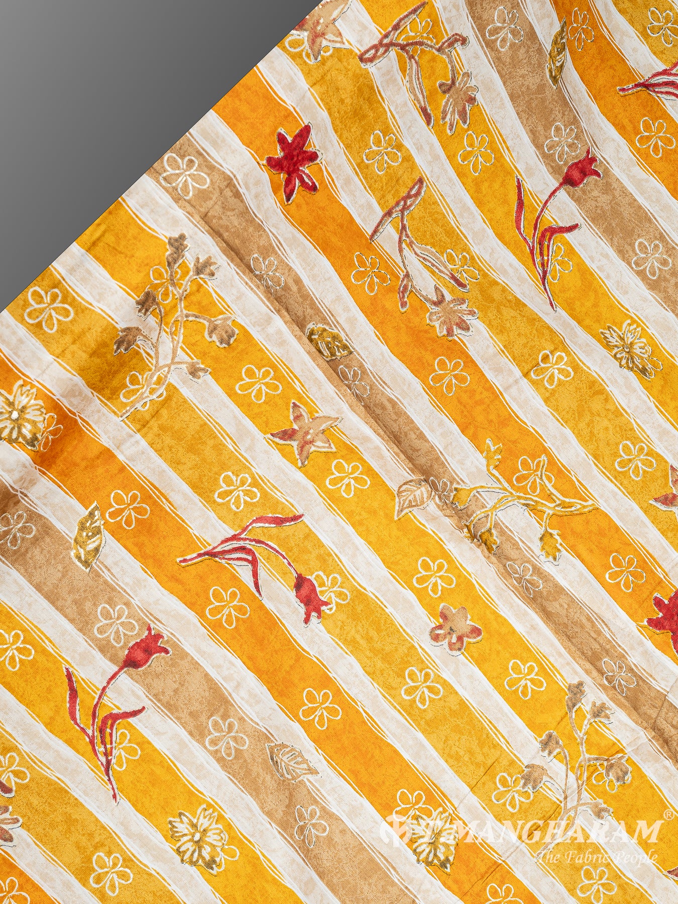 Yellow Cotton Print Fabric - EB7433 view-2