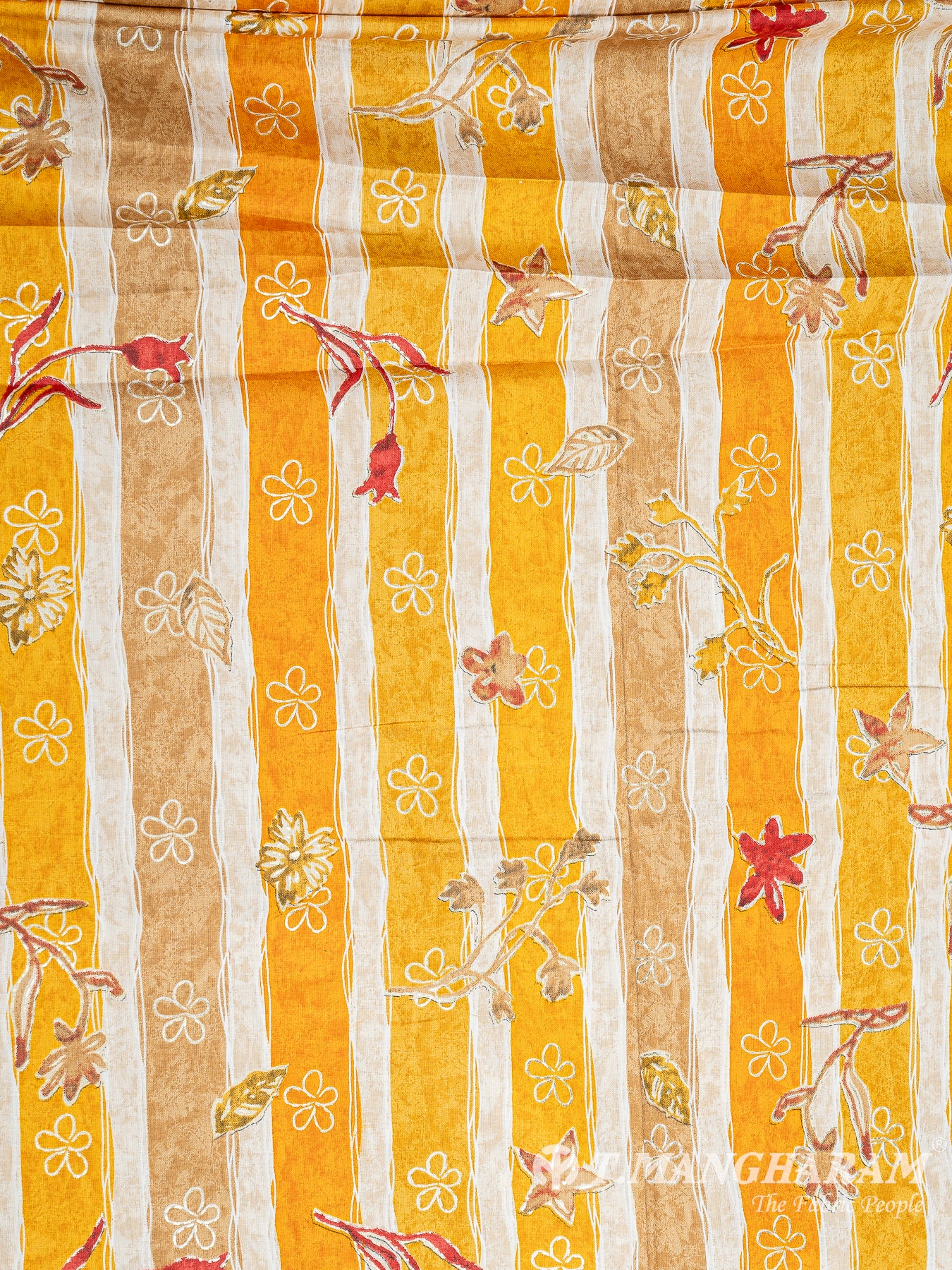 Yellow Cotton Print Fabric - EB7433 view-3