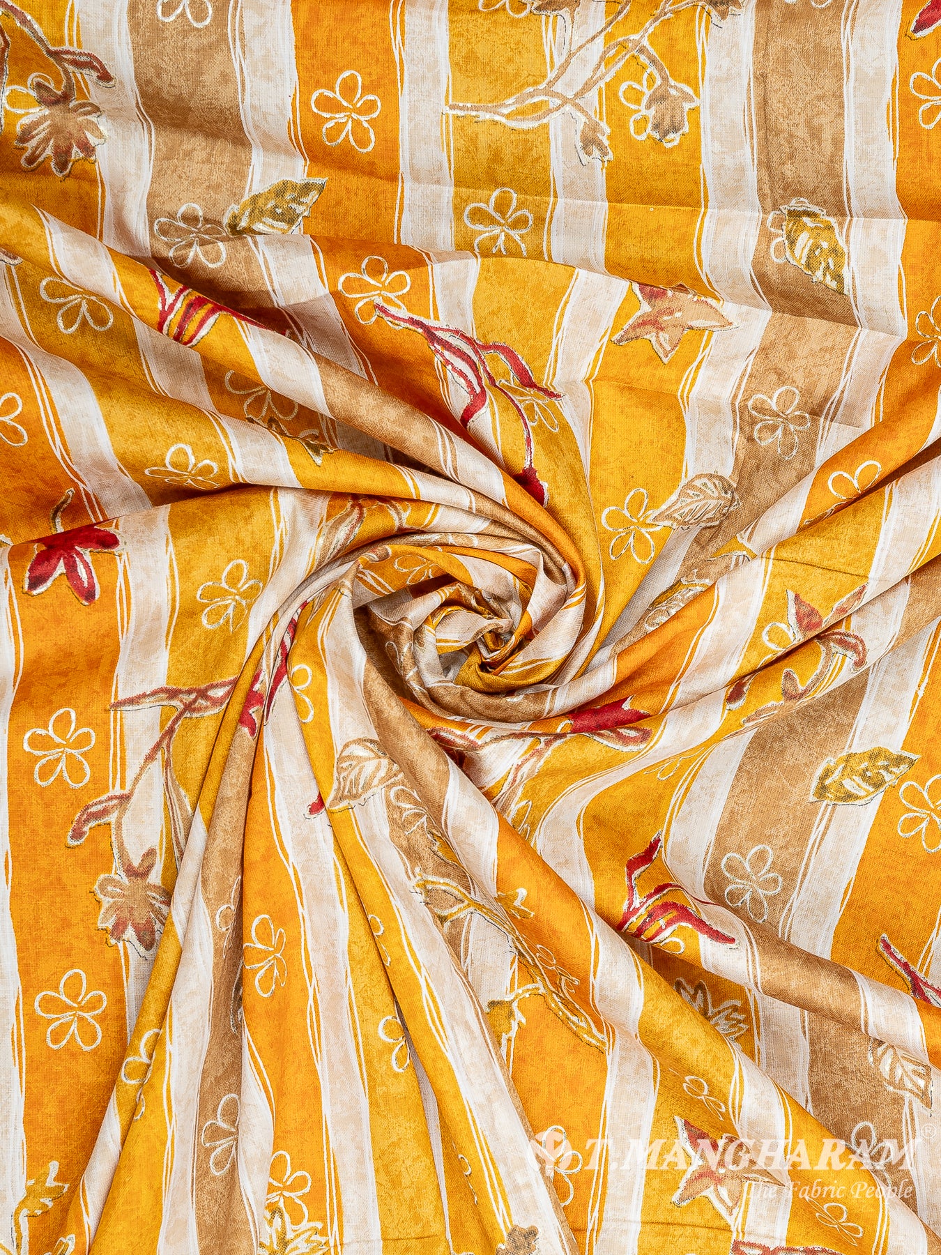 Yellow Cotton Print Fabric - EB7433 view-1