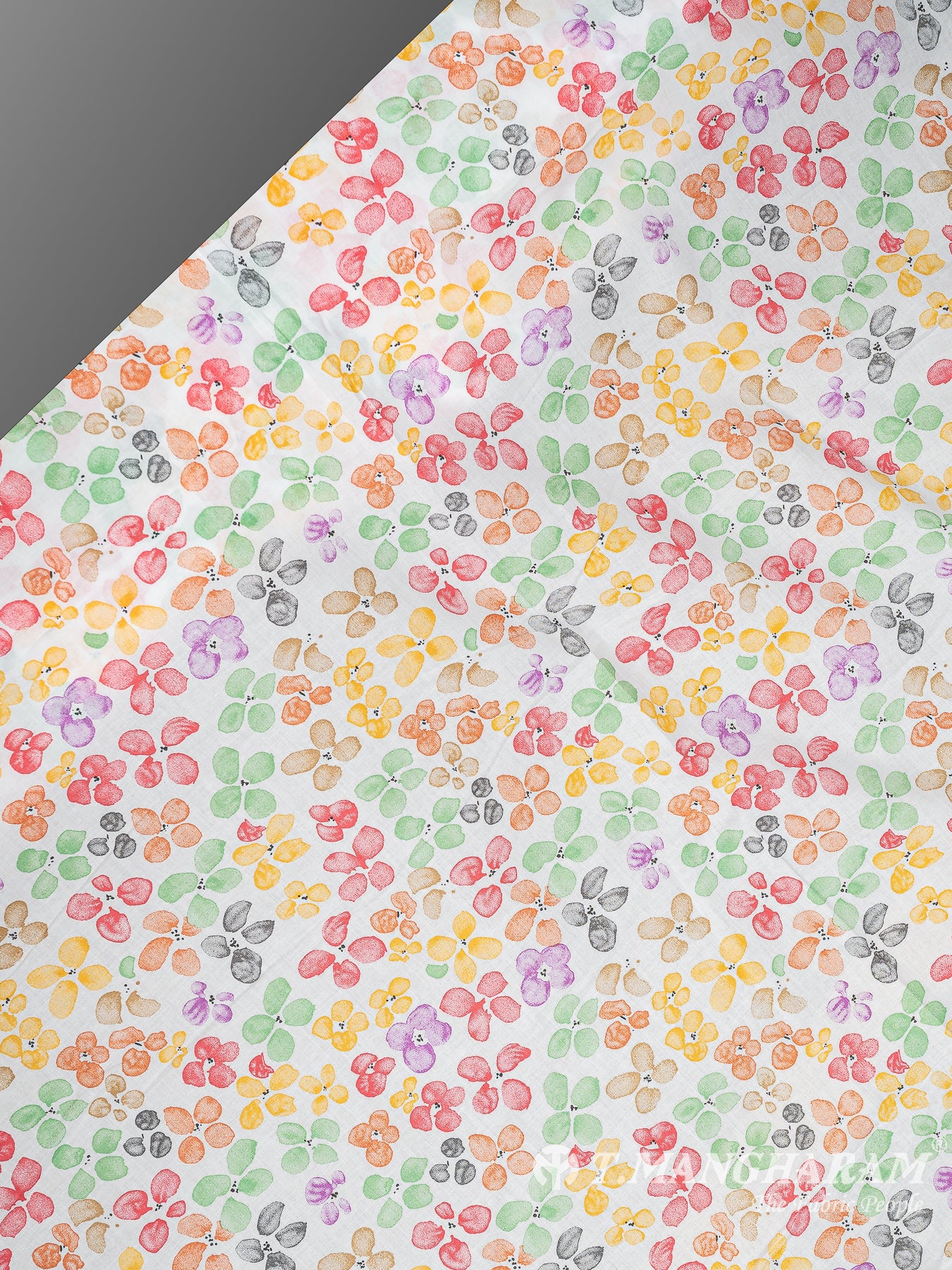 White Cotton Print Fabric - EC10360 view-2