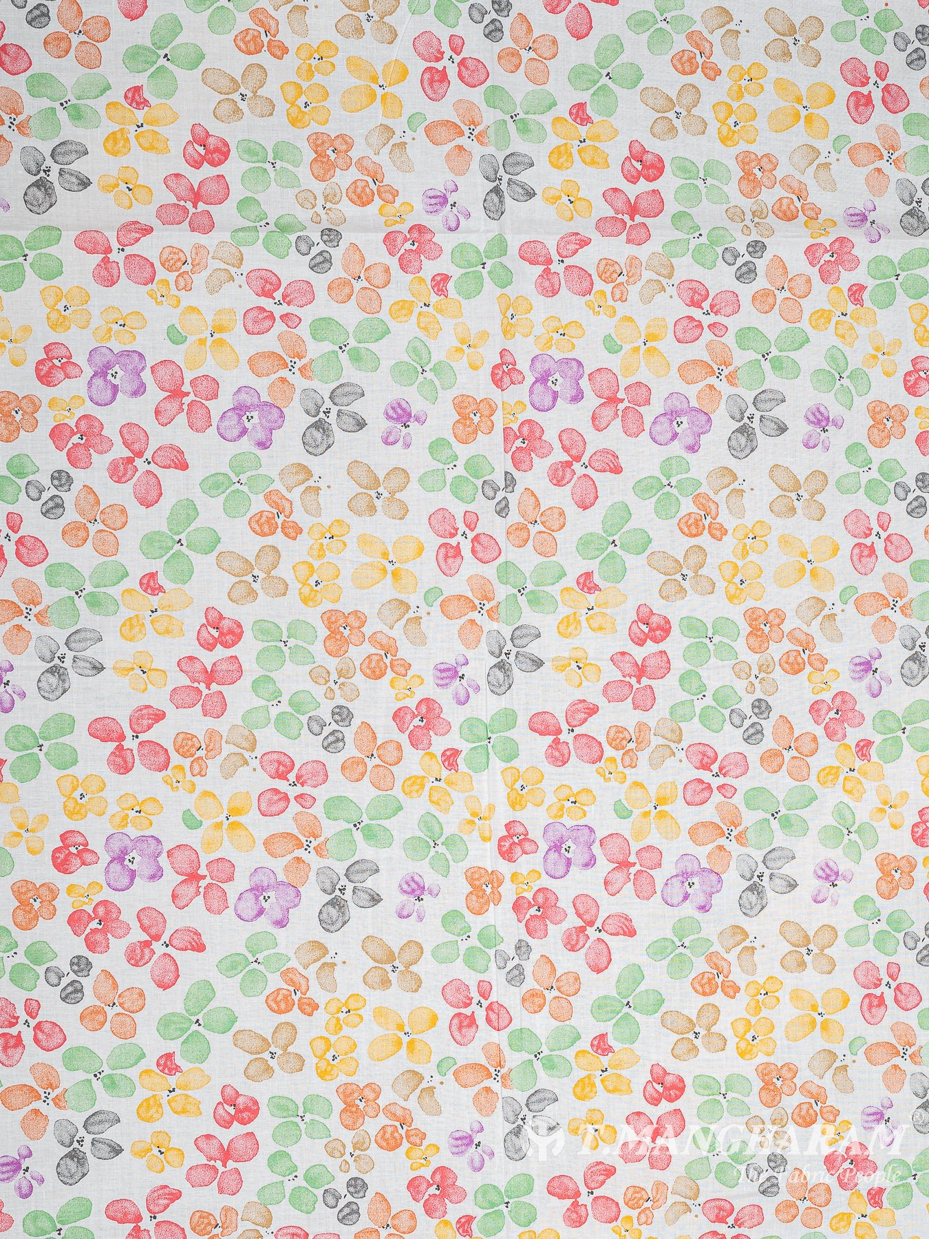 White Cotton Print Fabric - EC10360 view-3