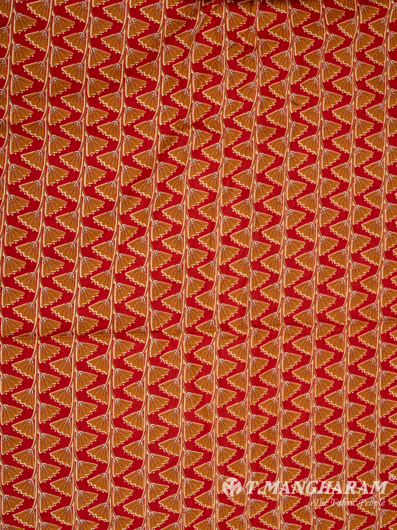 Maroon Cotton Print Fabric - EC10272 view-3