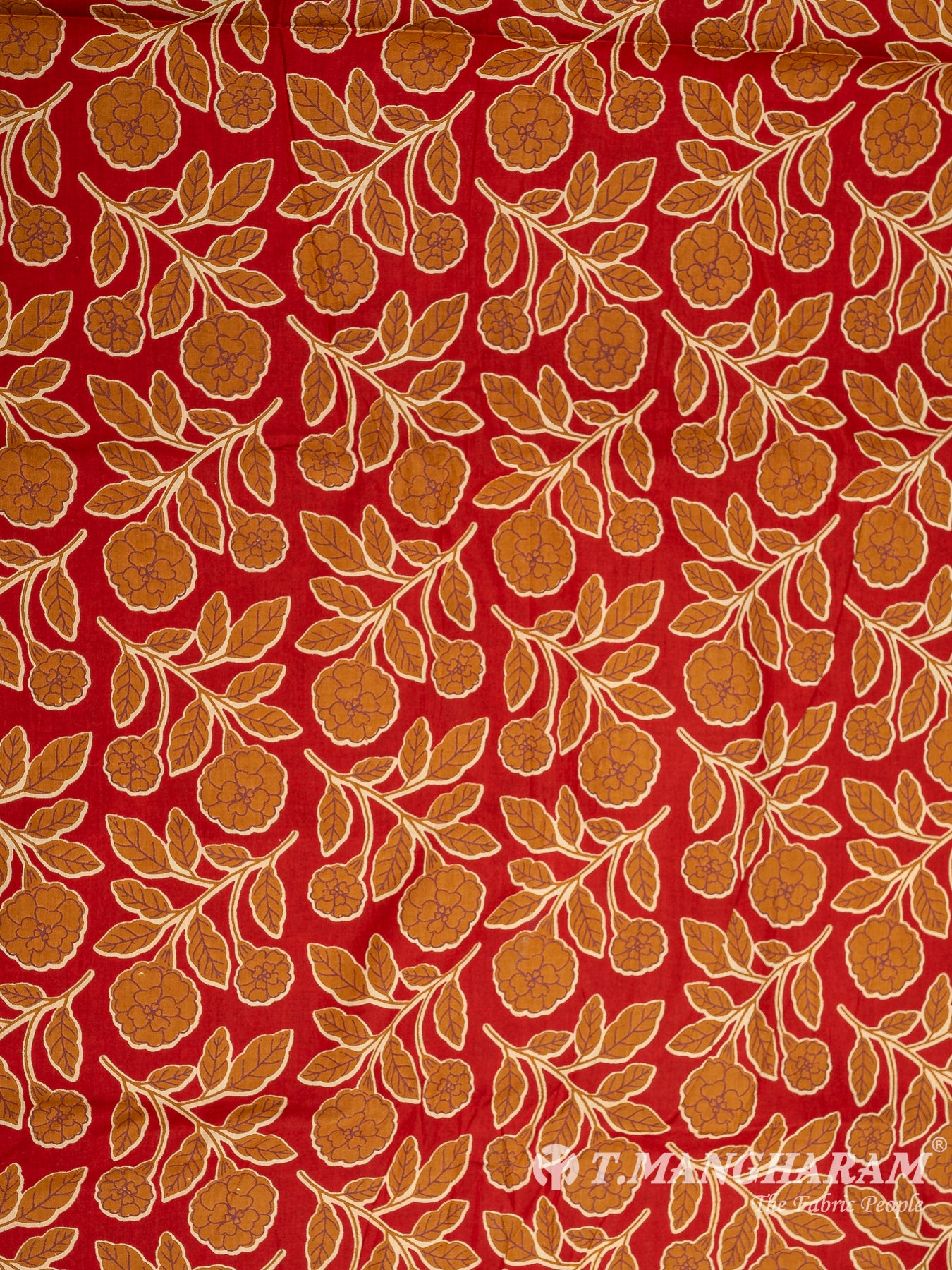 Maroon Cotton Print Fabric - EC10271 view-3