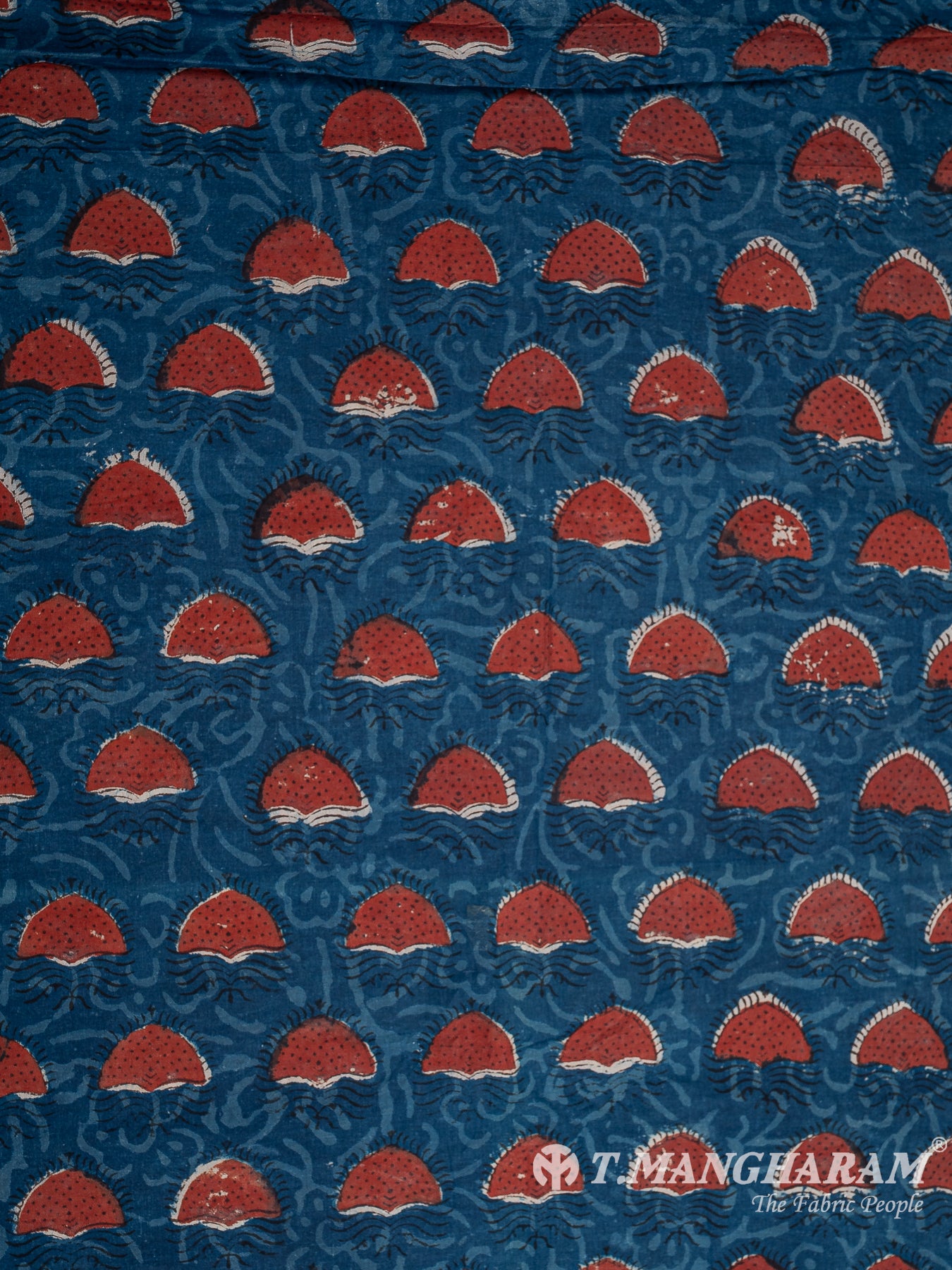 Blue Cotton Print Fabric - EC10277 view-4