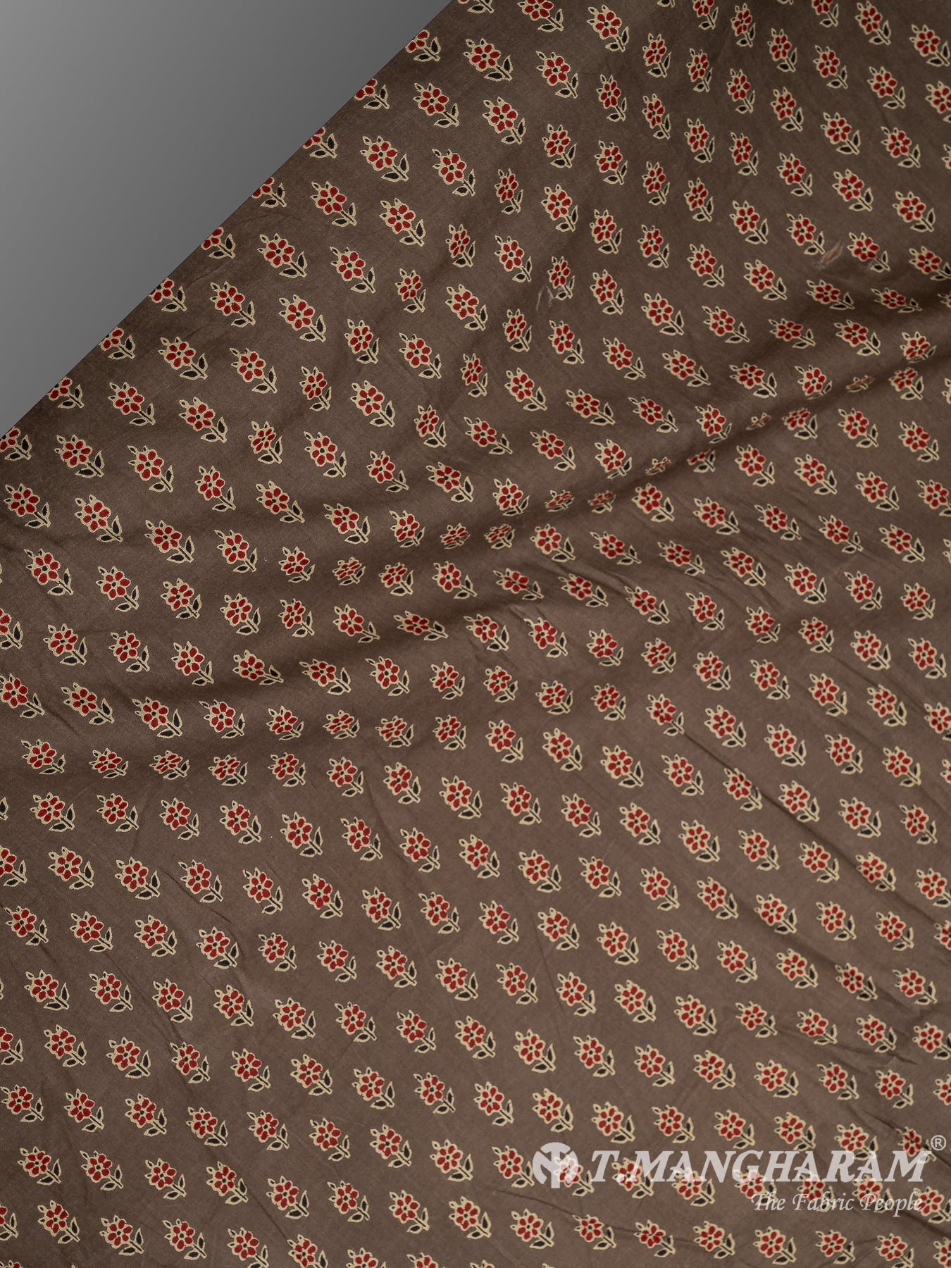 Brown Cotton Print Fabric - EC10222 view-2