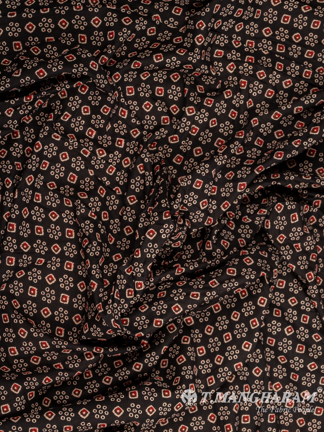 Black Cotton Print Fabric - EC10245 view-4