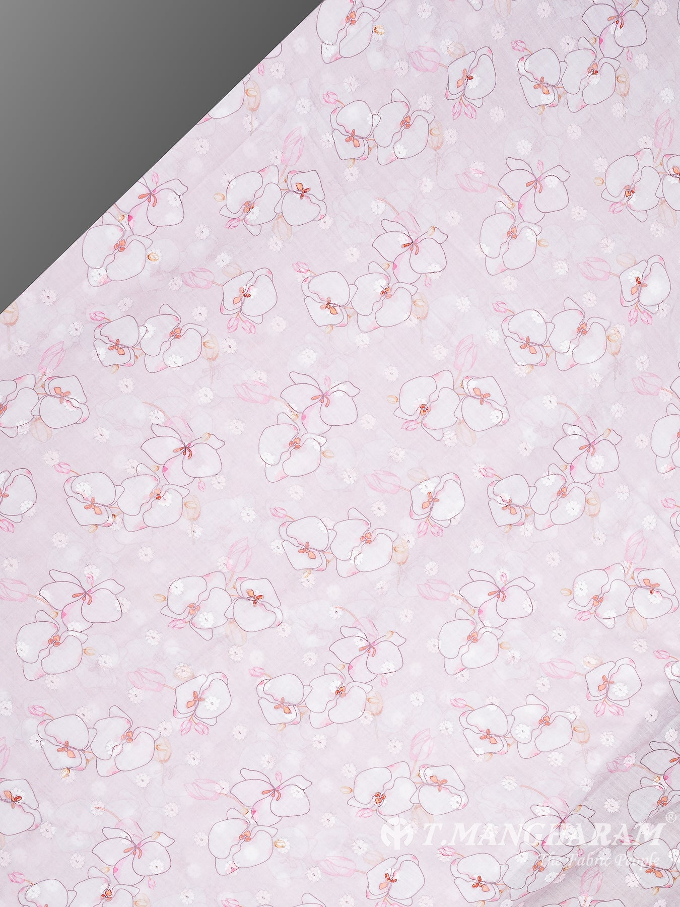 Pink Cotton Embroidery Fabric - EC10369 view-2