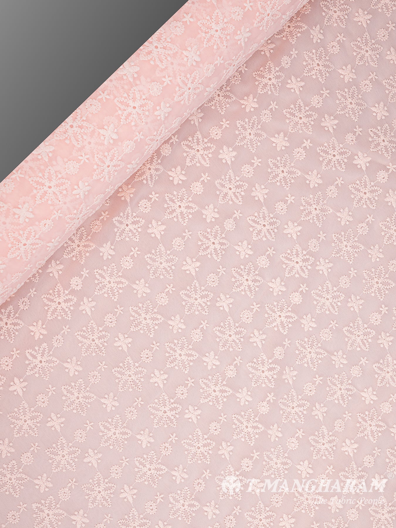 Pink Georgette Embroidery Fabric - EC10176 view-2