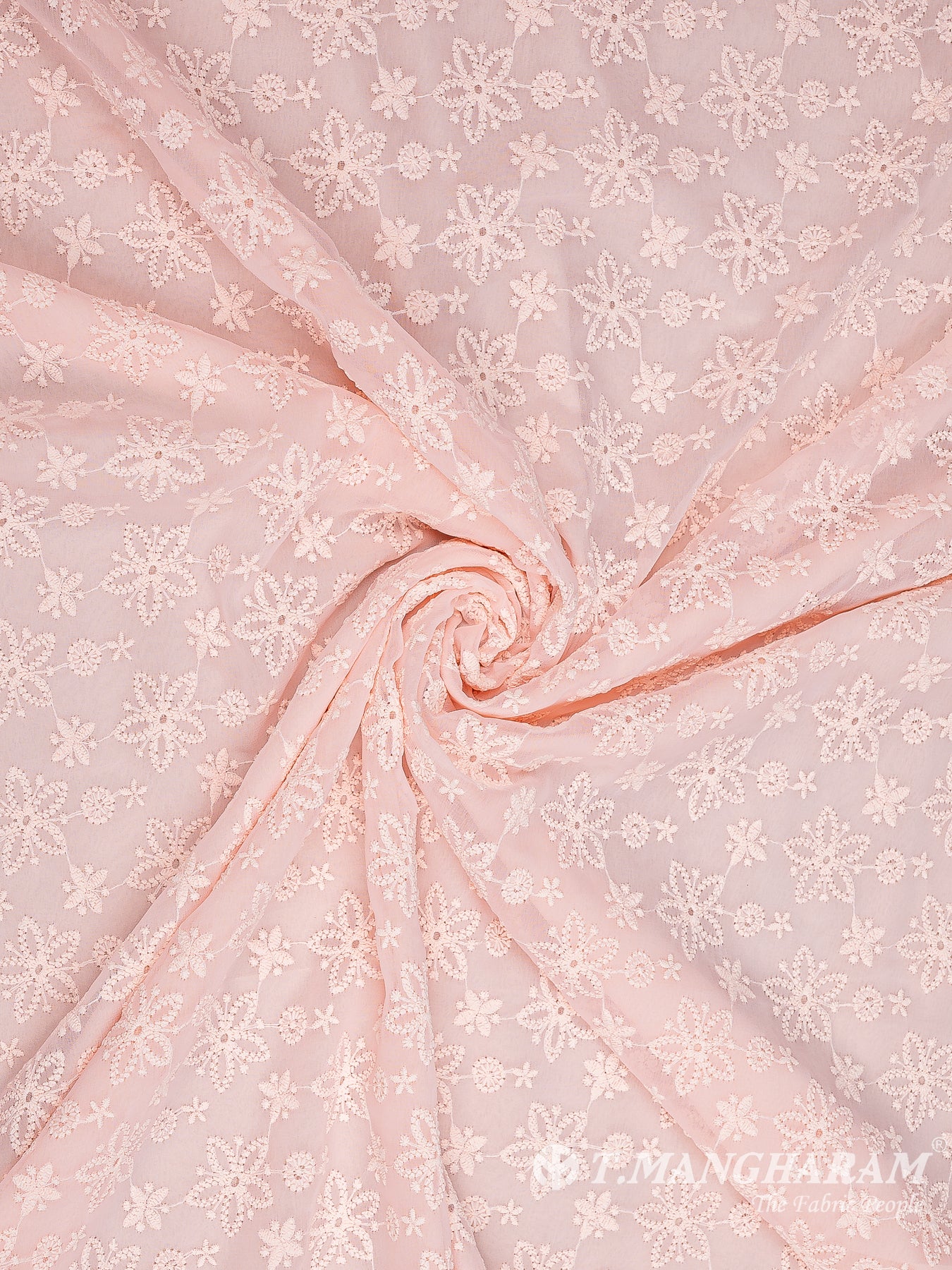 Pink Georgette Embroidery Fabric - EC10176 view-1