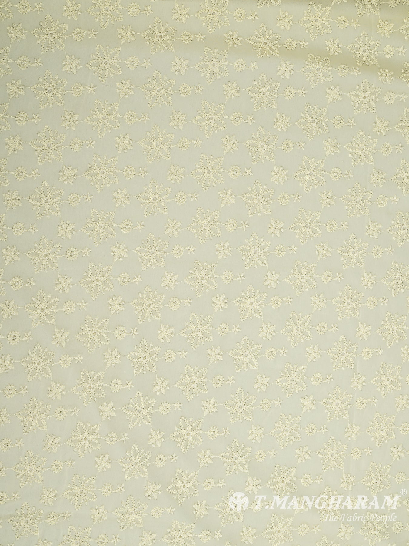 Yellow Georgette Embroidery Fabric - EC10172 view-3