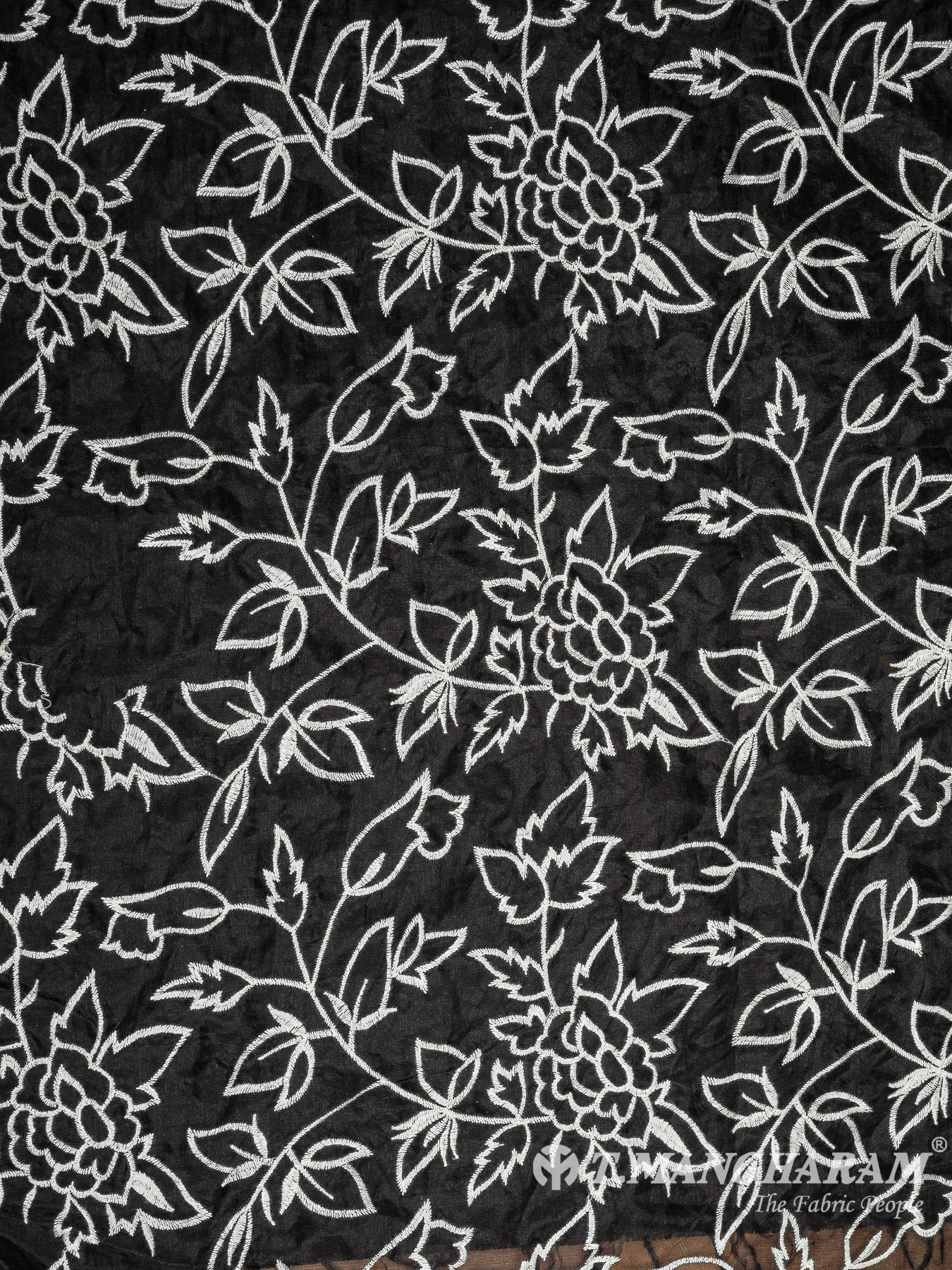 Black Organza Embroidery Fabric - EA2997 view-3