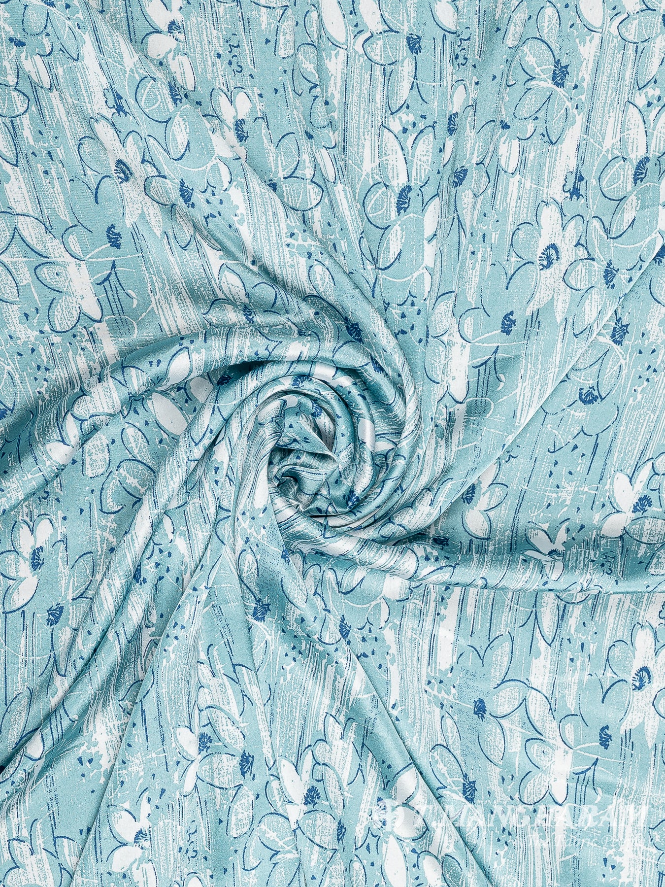 Blue Satin Fabric - EB7510 view 1