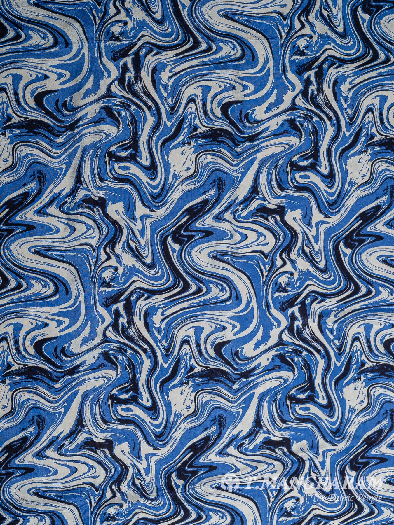 Blue Crepe Fabric - EA3038 view-3