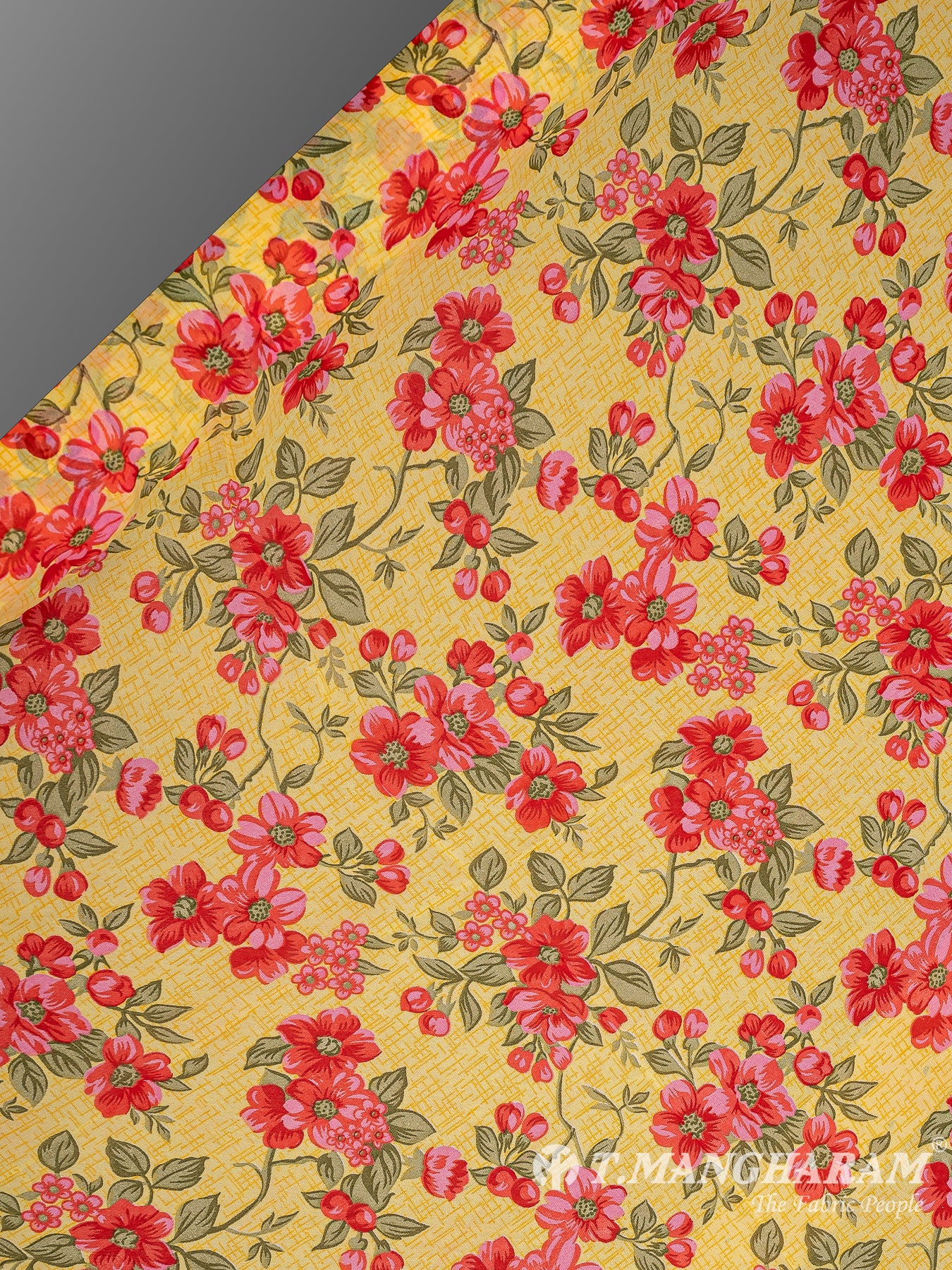 Yellow Georgette Fabric - EA3137 view-2