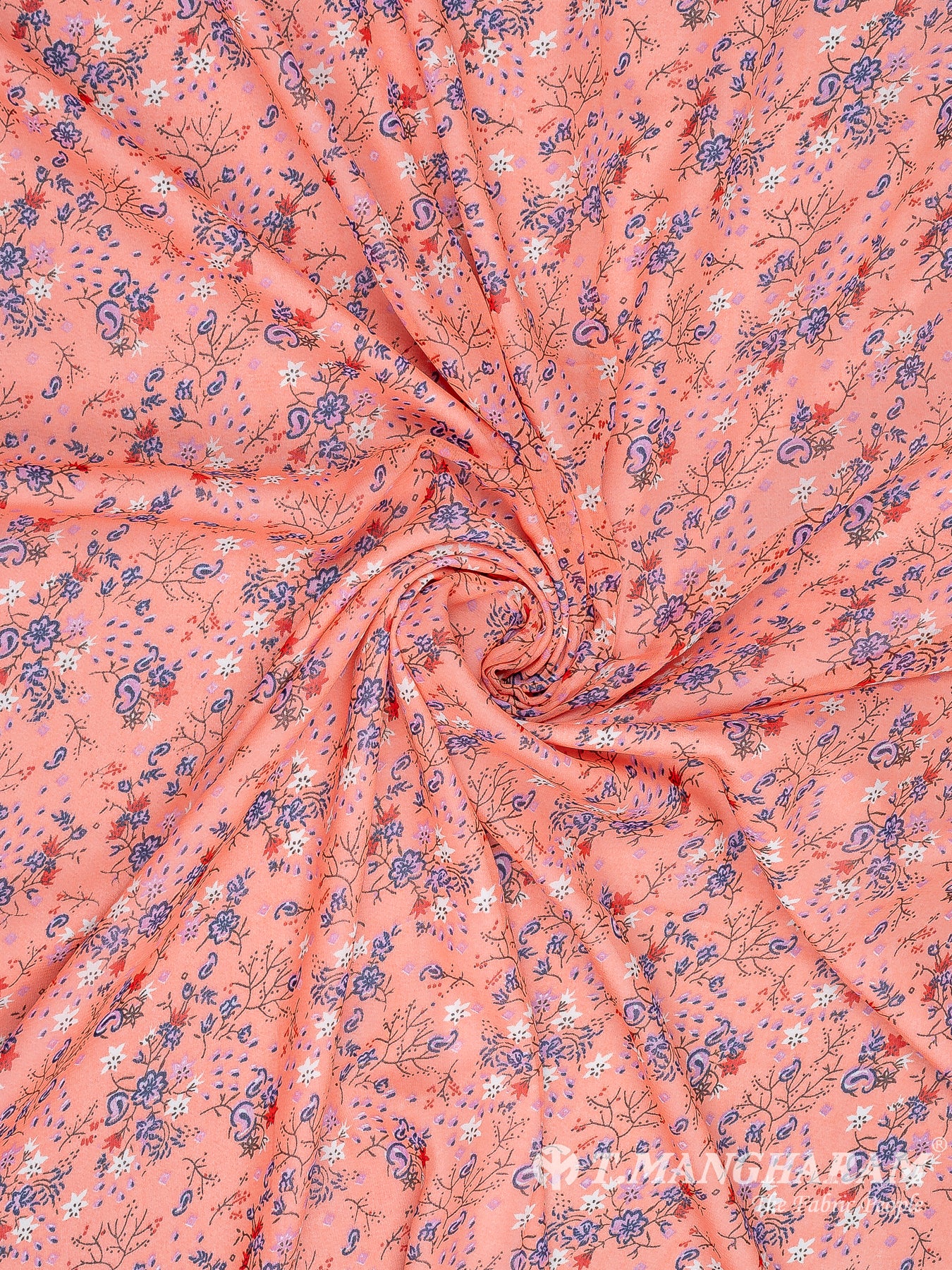 Peach Georgette Fabric - EA3098 view-1