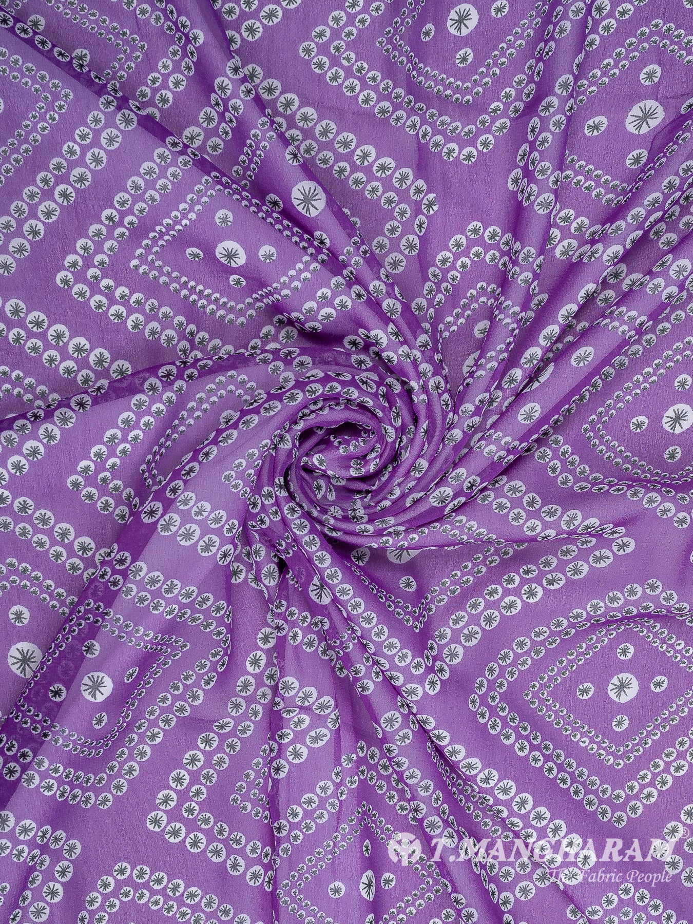 Purple Georgette Fabric - EA3143 view-1