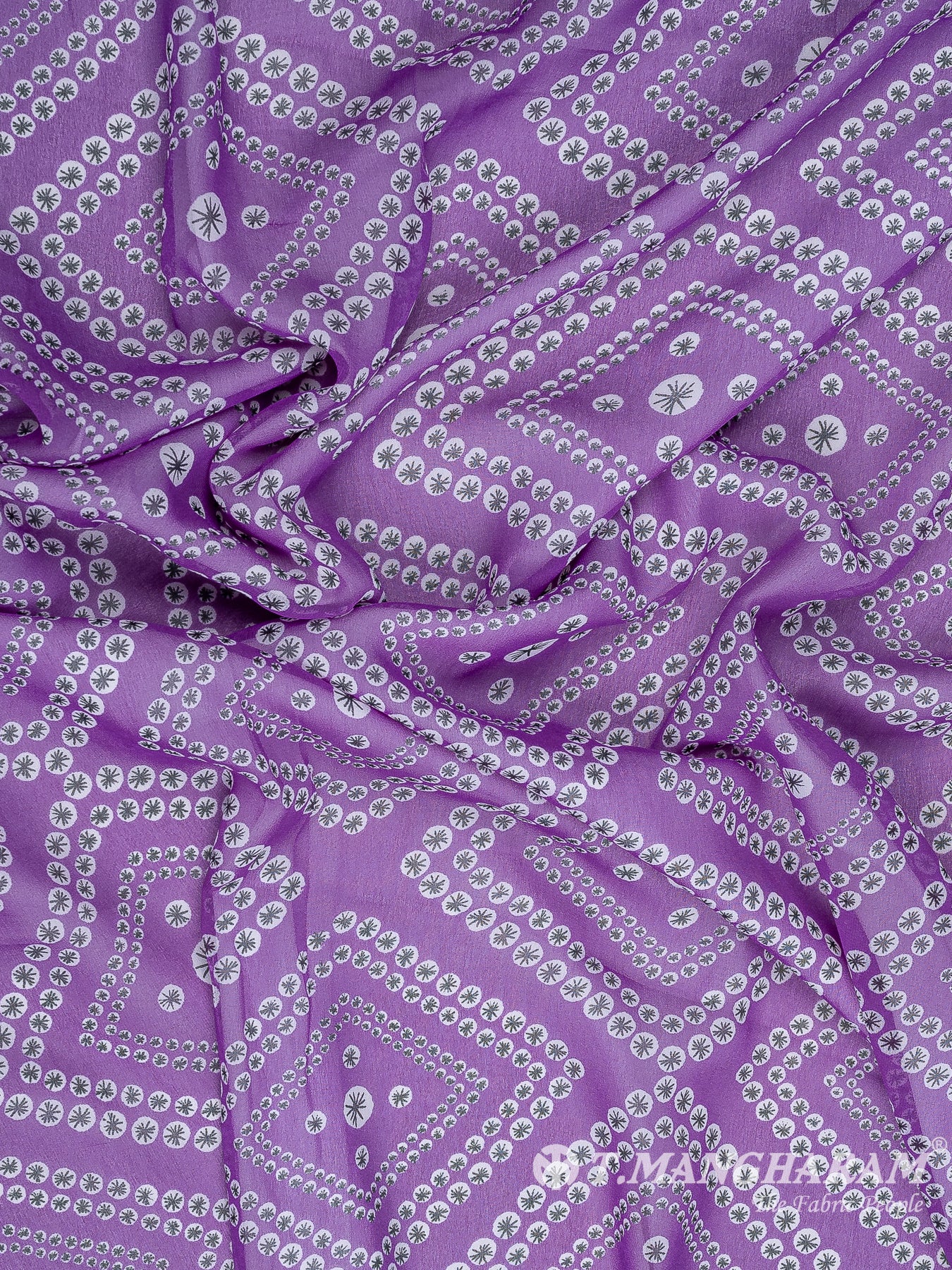 Purple Georgette Fabric - EA3143 view-4