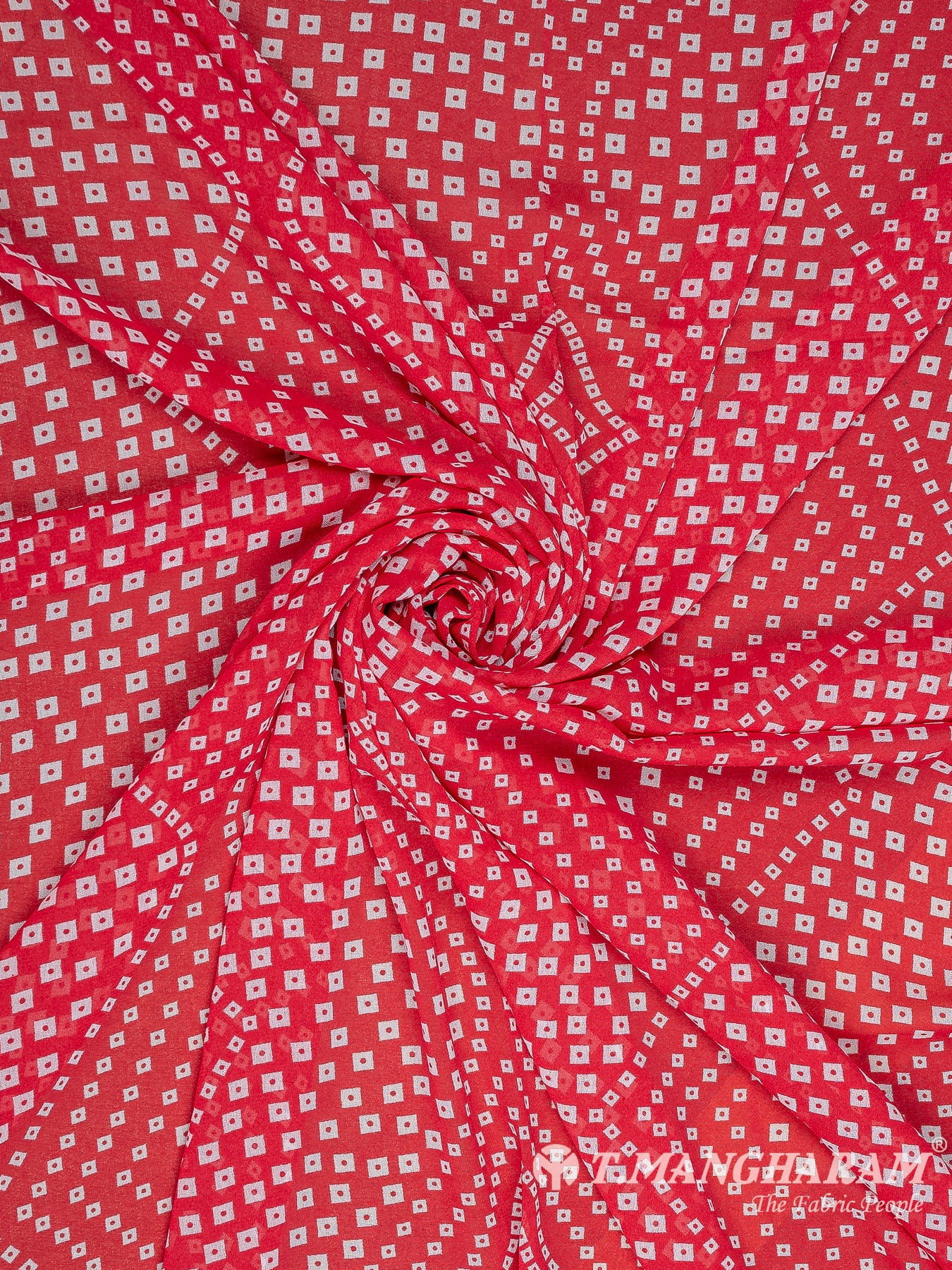 Red Georgette Fabric - EA3152 view-1