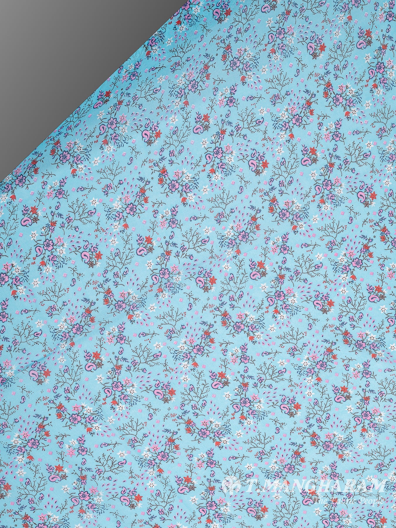 Blue Georgette Fabric - EA3099 view-2