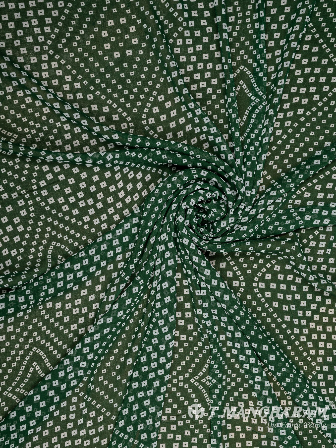 Green Georgette Fabric - EA3145 view-1