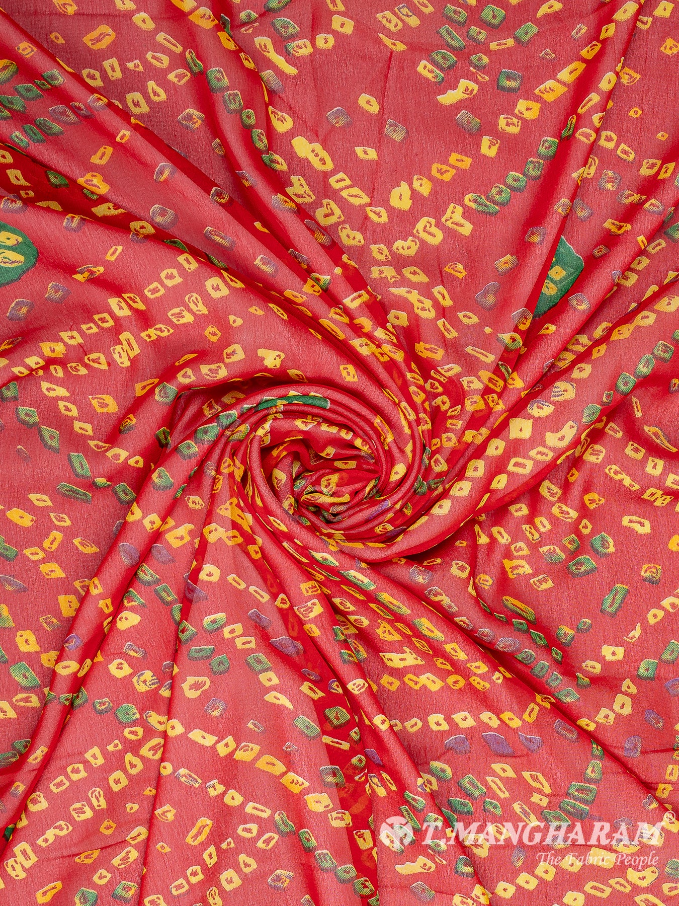 Red Georgette Fabric - EA3087 view-1