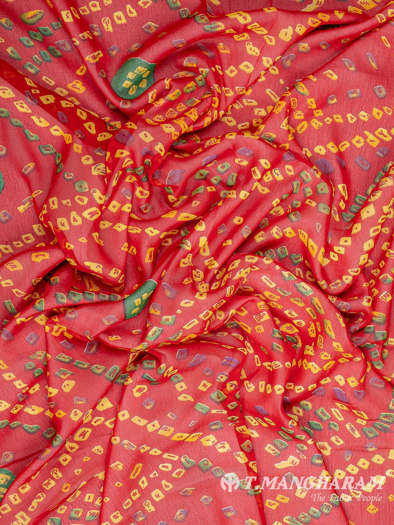 Red Georgette Fabric - EA3087 view-4