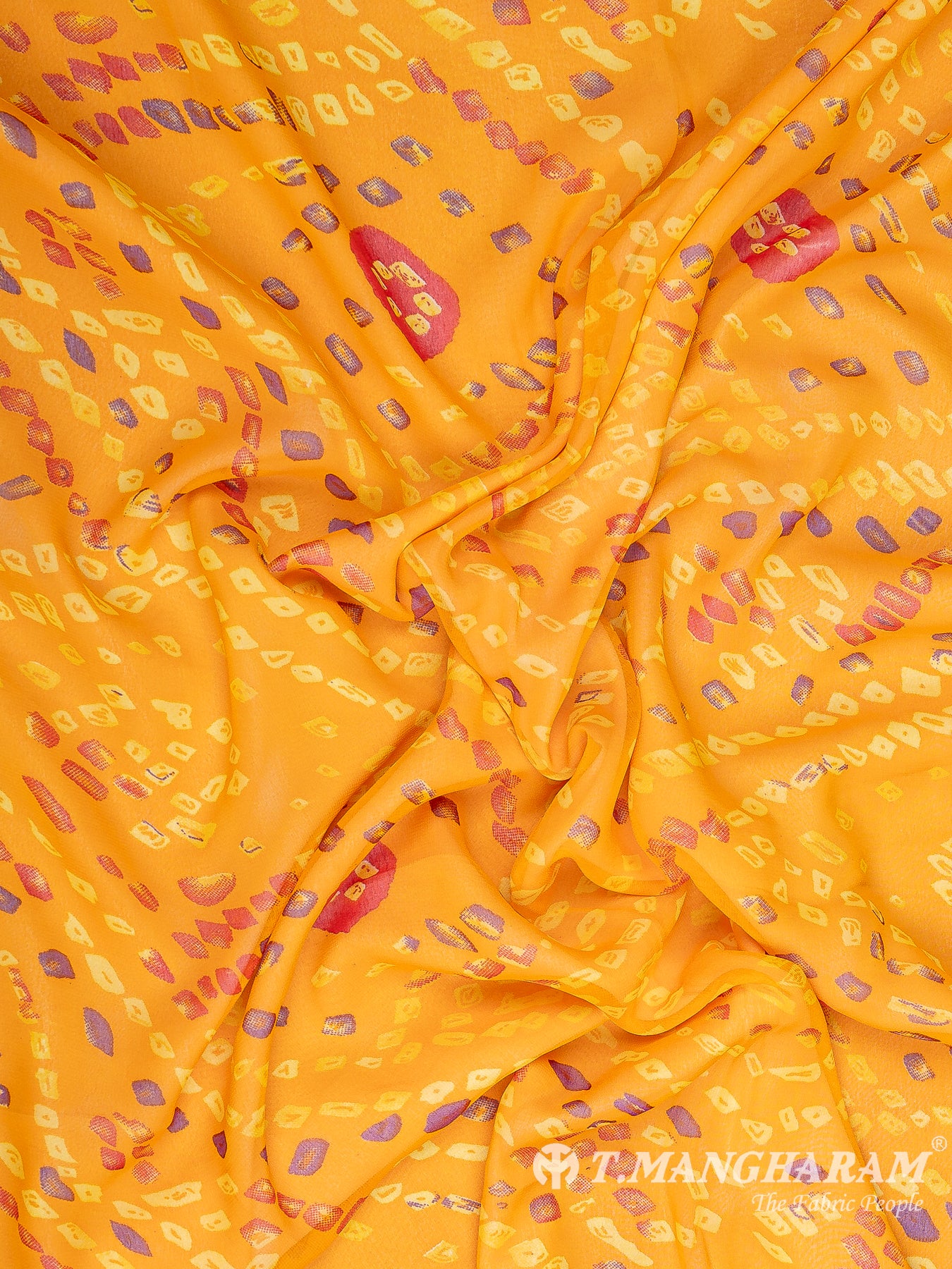 Yellow Georgette Fabric - EA3062 view-4