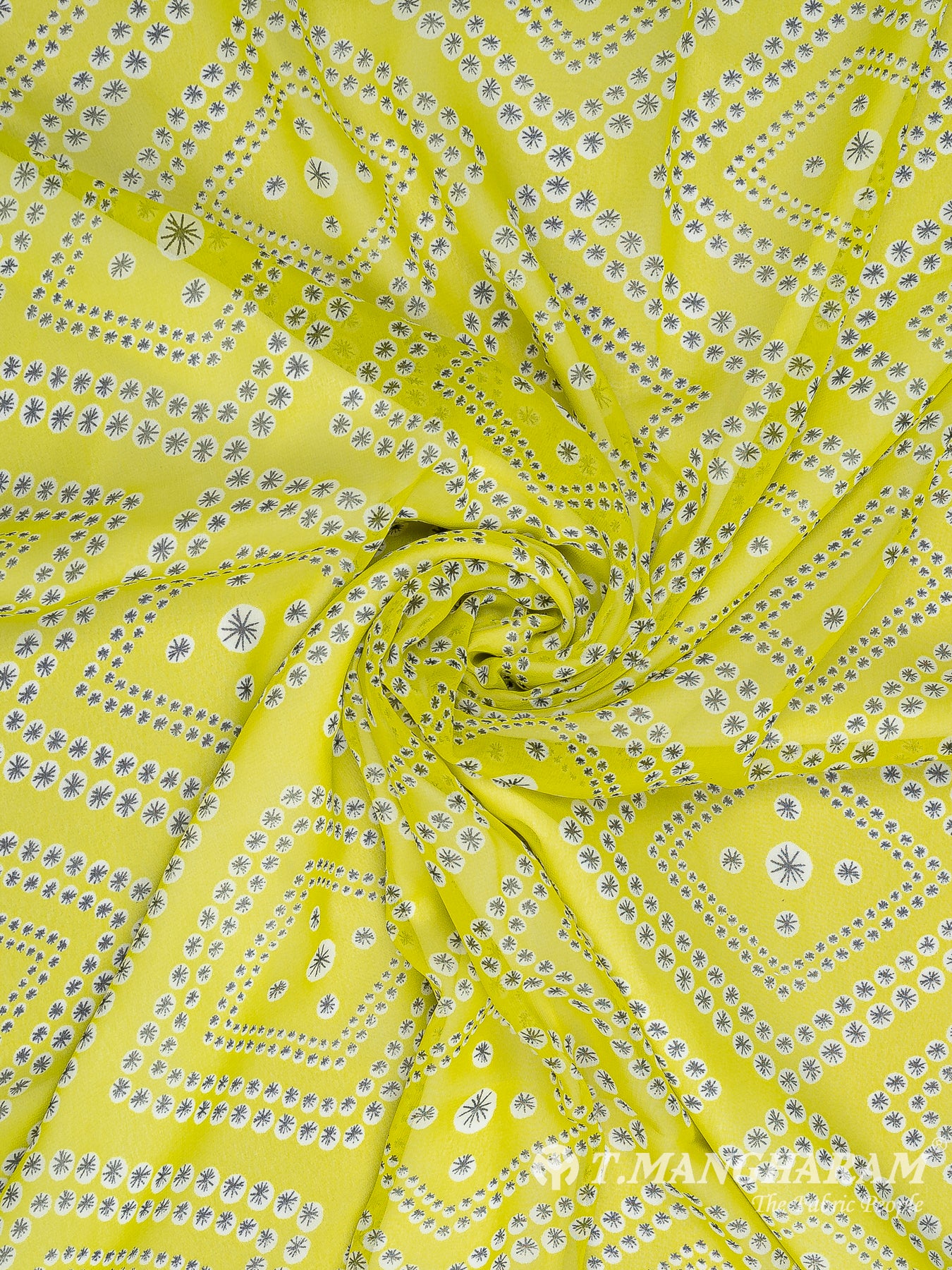 Yellow Georgette Fabric - EA3140 view-1