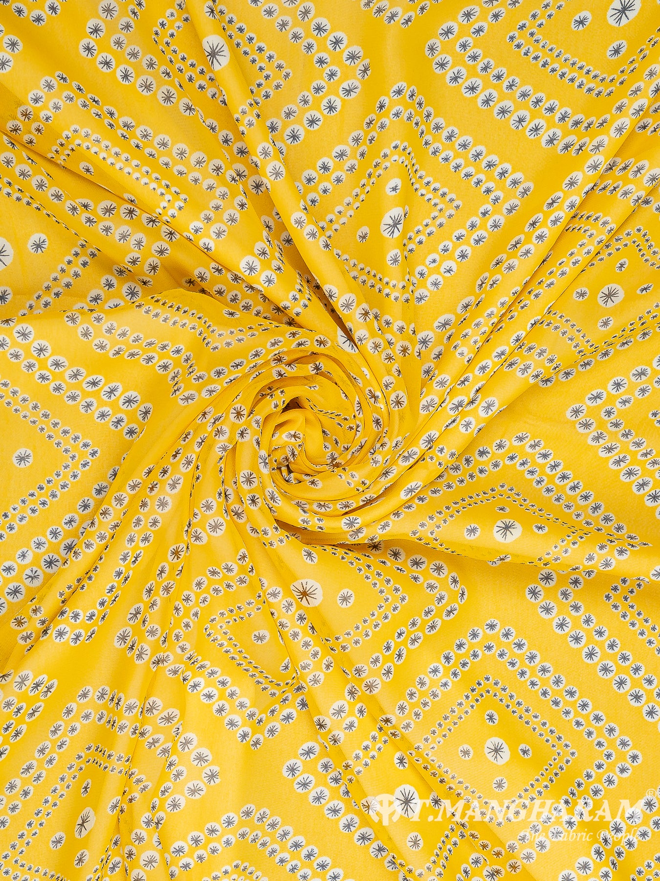 Yellow Georgette Fabric - EA3147 view-1