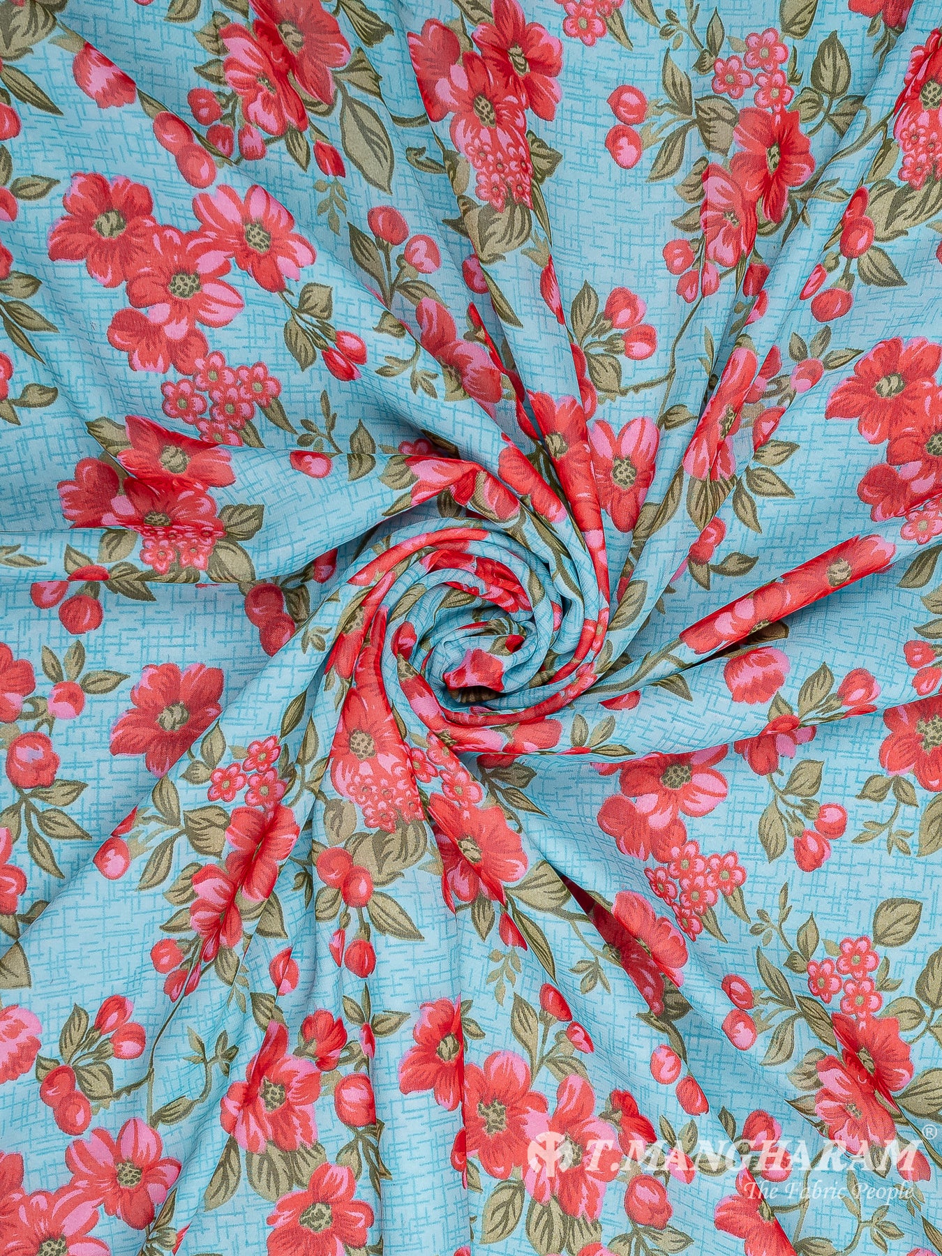 Blue Georgette Fabric - EA3151 view-1