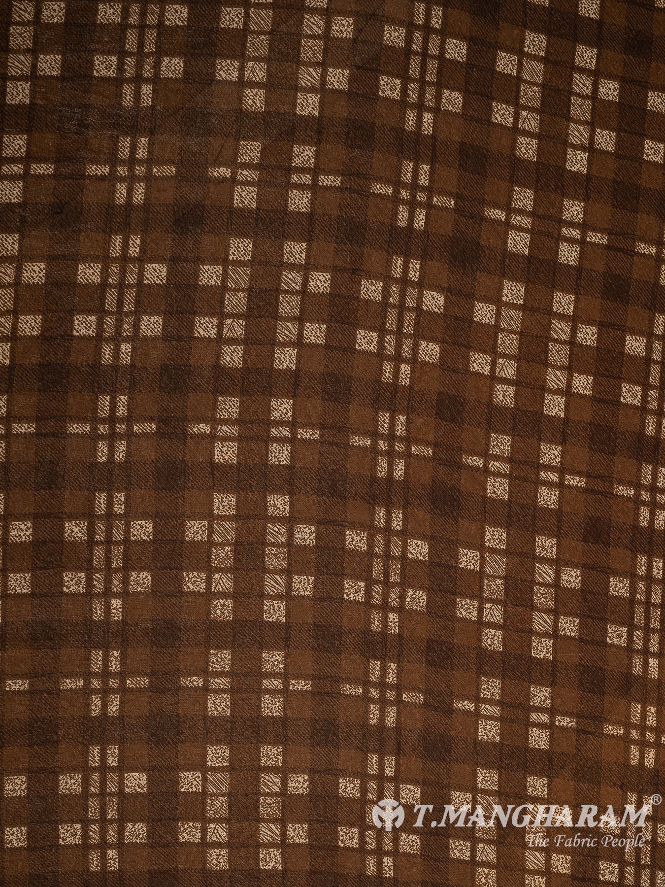 Brown Georgette Fabric - EA3079 view-3