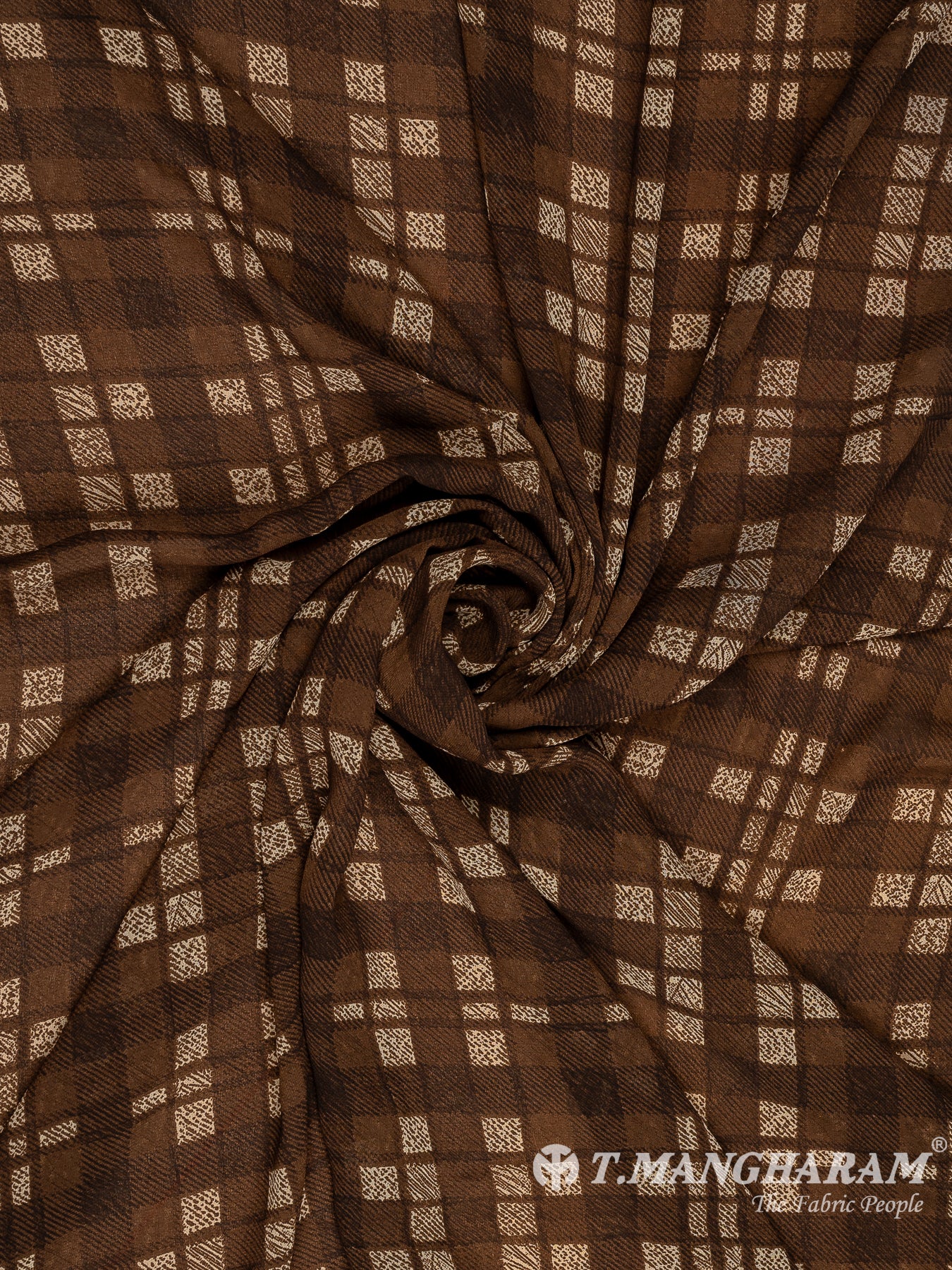 Brown Georgette Fabric - EA3079 view-1