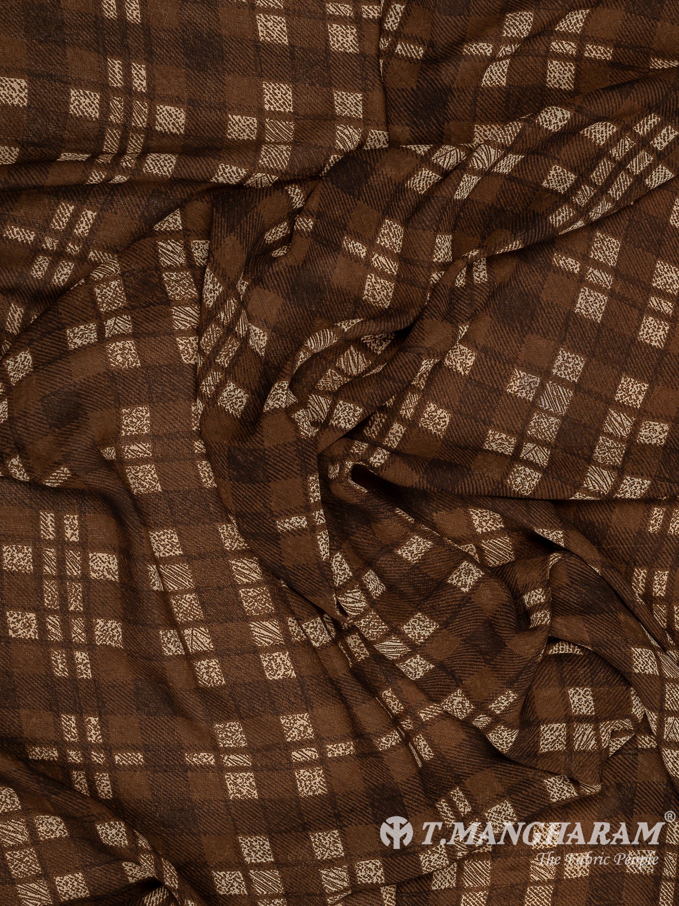 Brown Georgette Fabric - EA3079 view-4