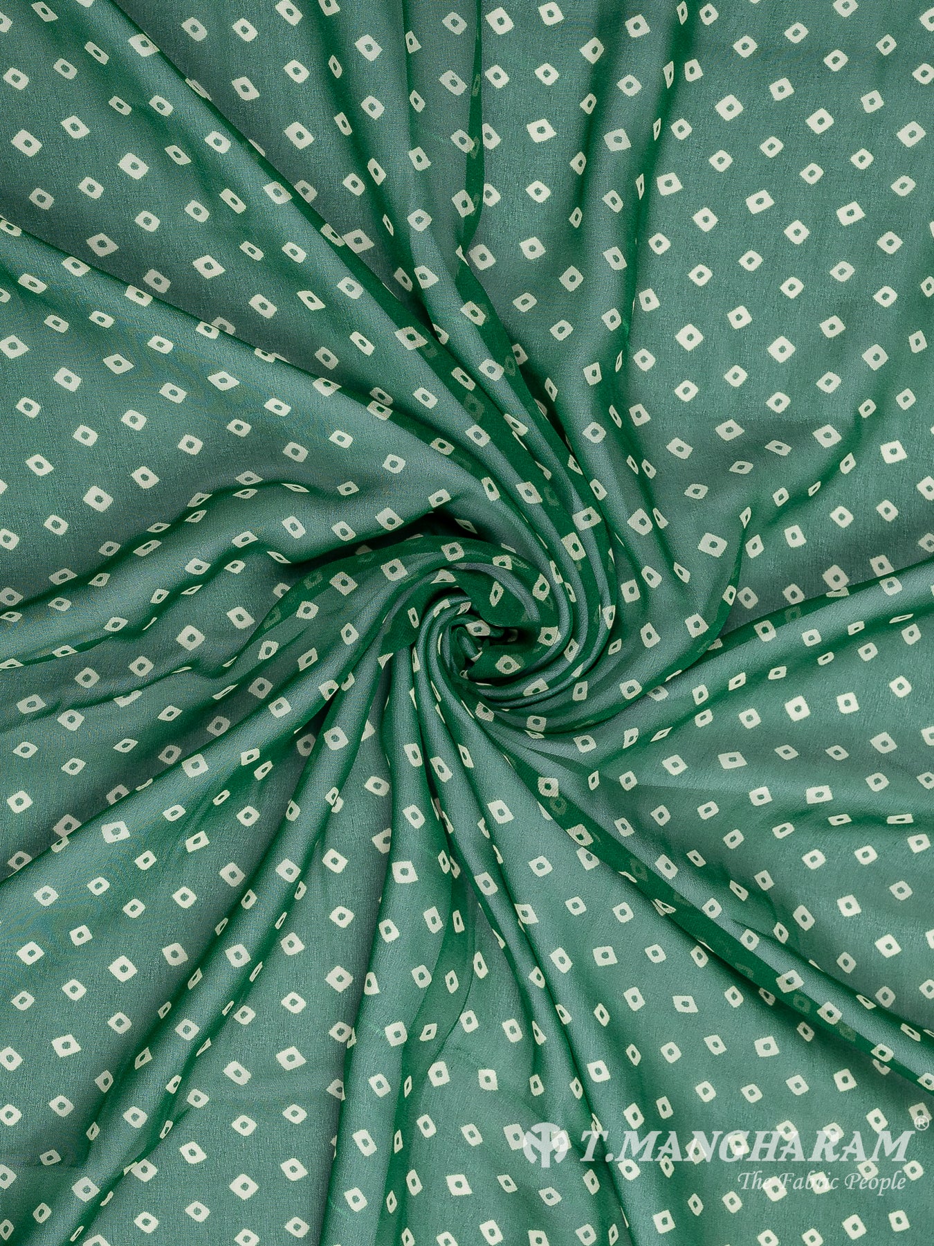 Green Georgette Fabric - EB7565 view-1