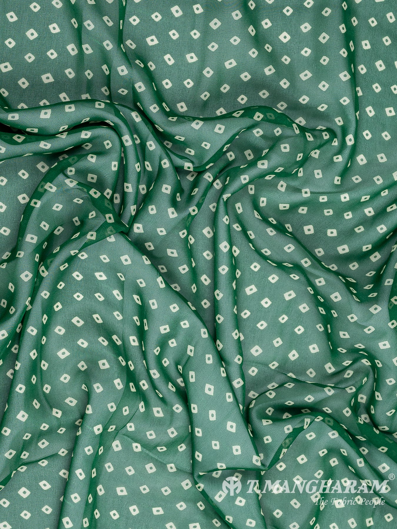 Green Georgette Fabric - EB7565 view-4