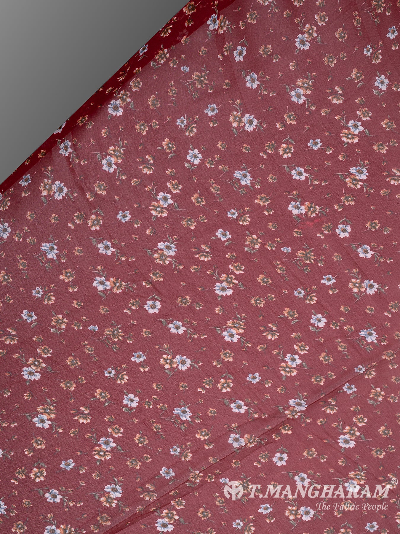 Maroon Georgette Fabric - EB7571 view-2