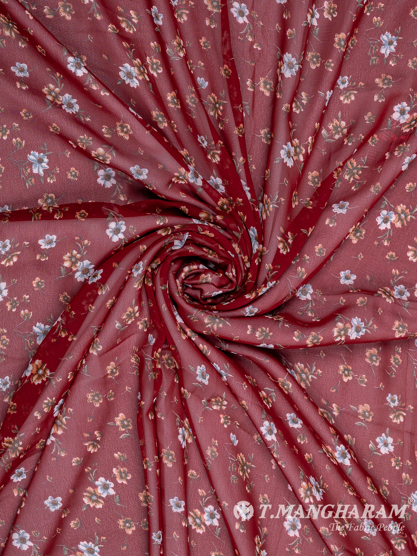 Maroon Georgette Fabric - EB7571 view-1