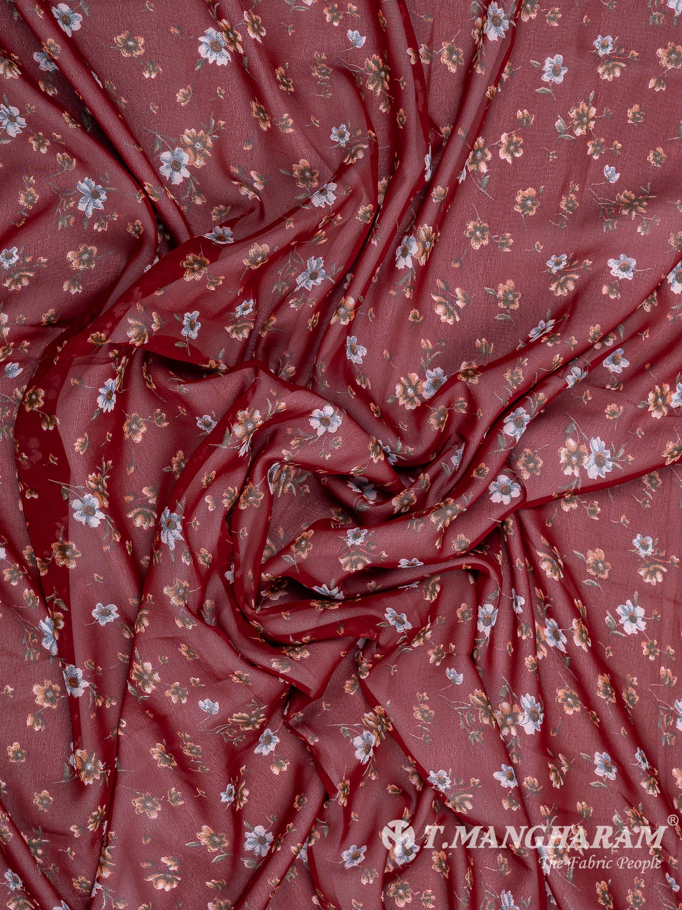 Maroon Georgette Fabric - EB7571 view-4