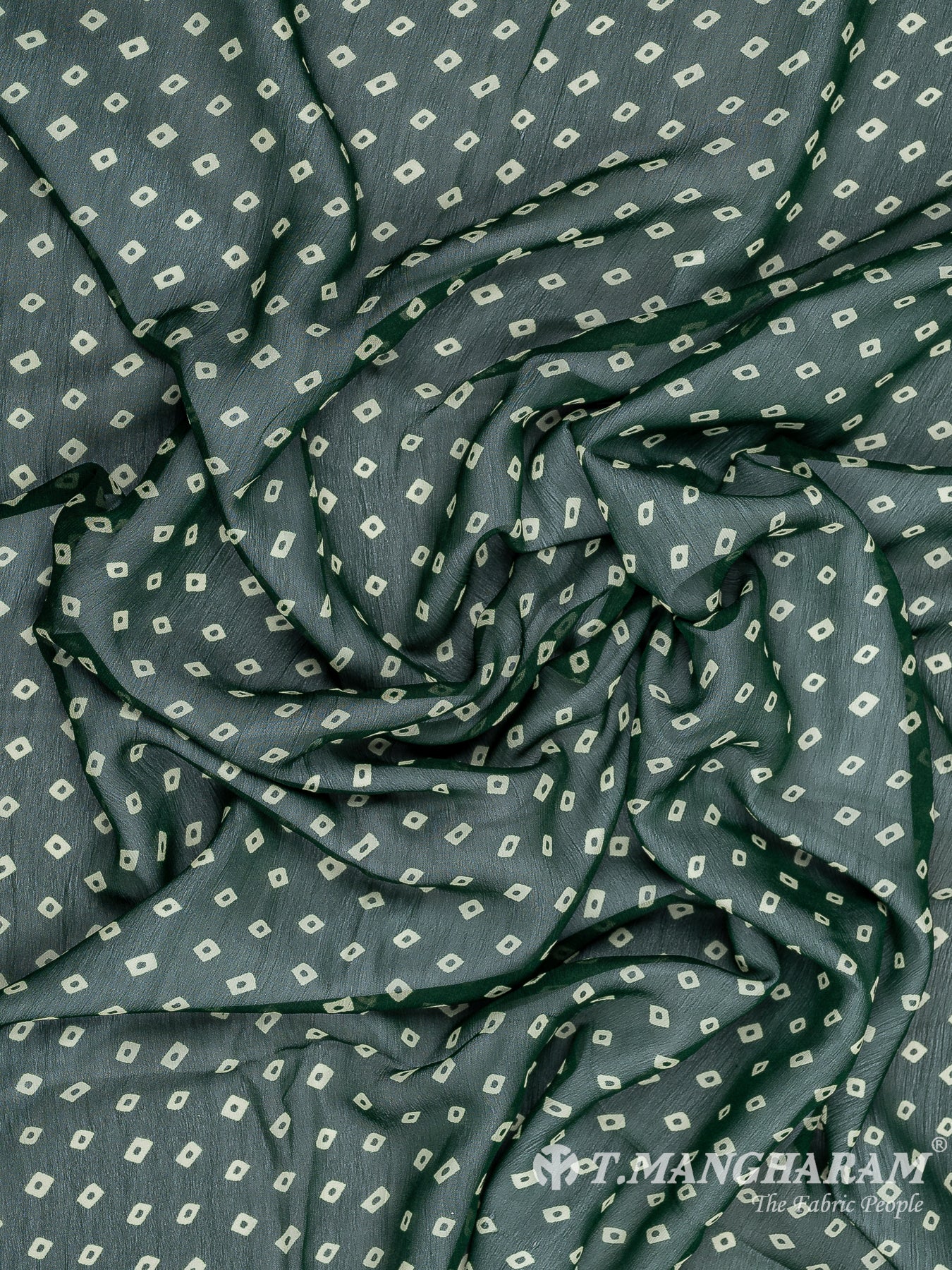 Green Georgette Fabric - EB7563 view-4