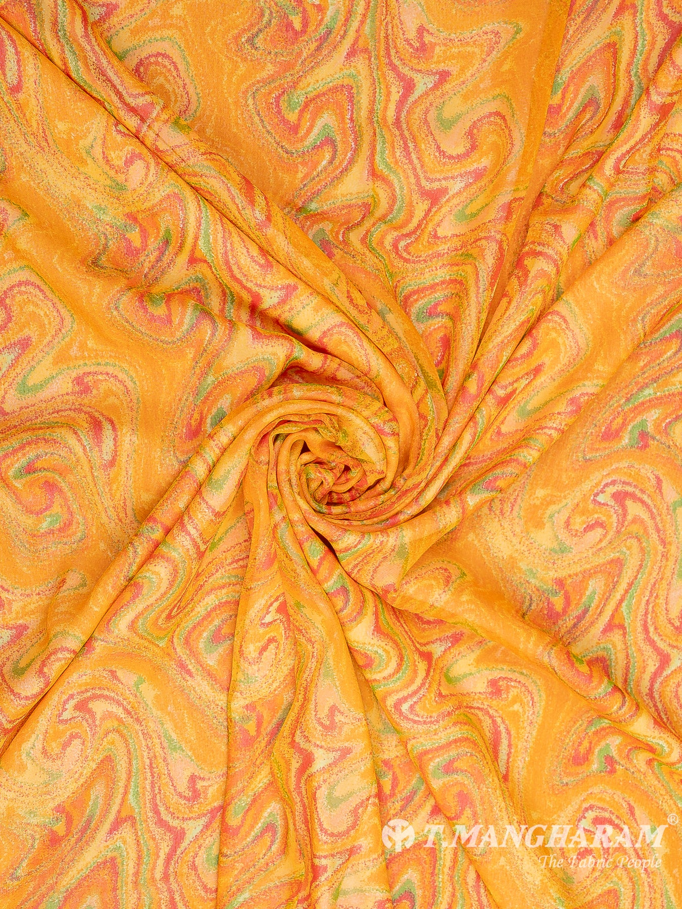 Yellow Georgette Fabric - EB7582 view-1