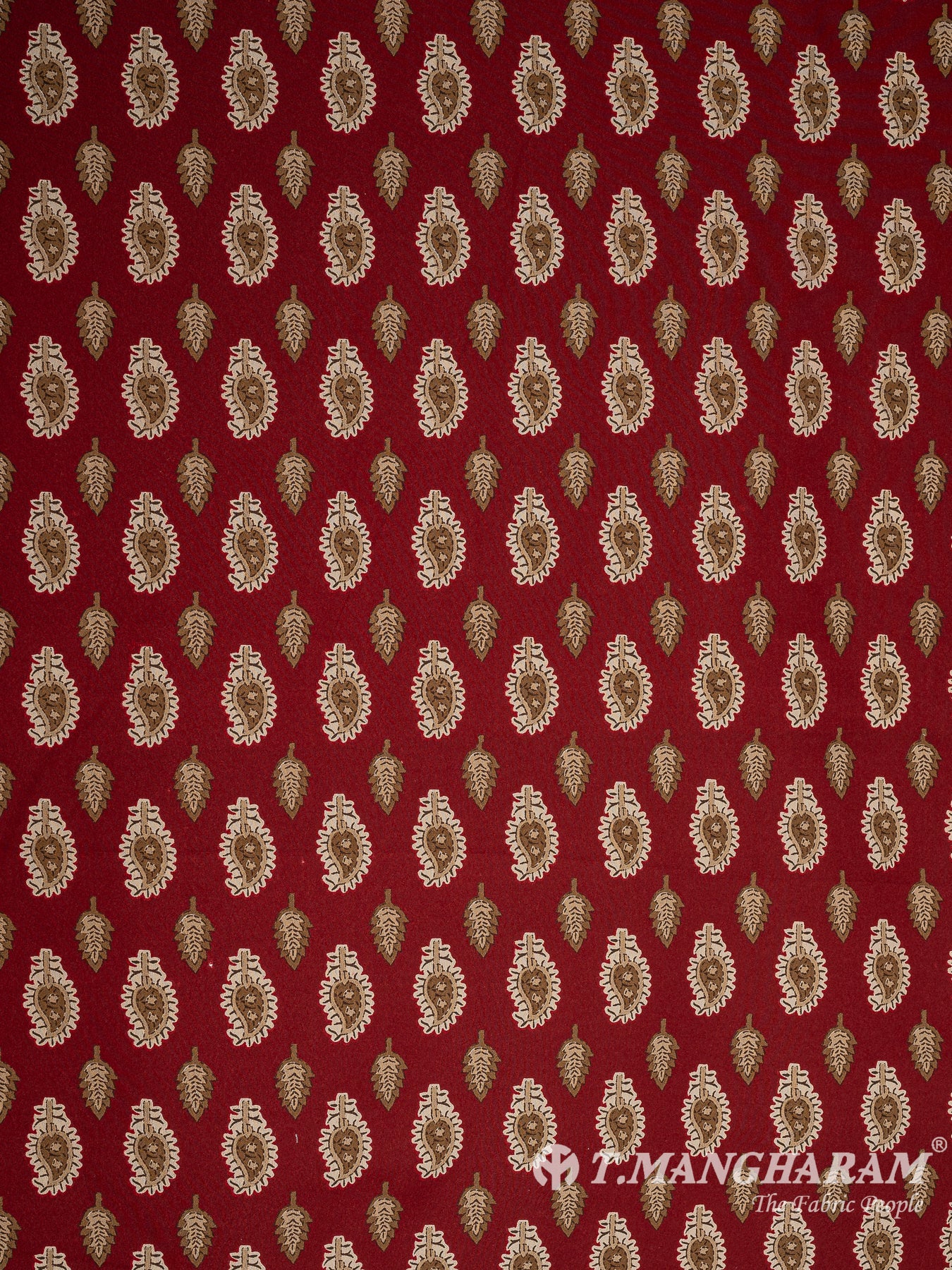 Maroon Crepe Fabric - EC10474 view-3