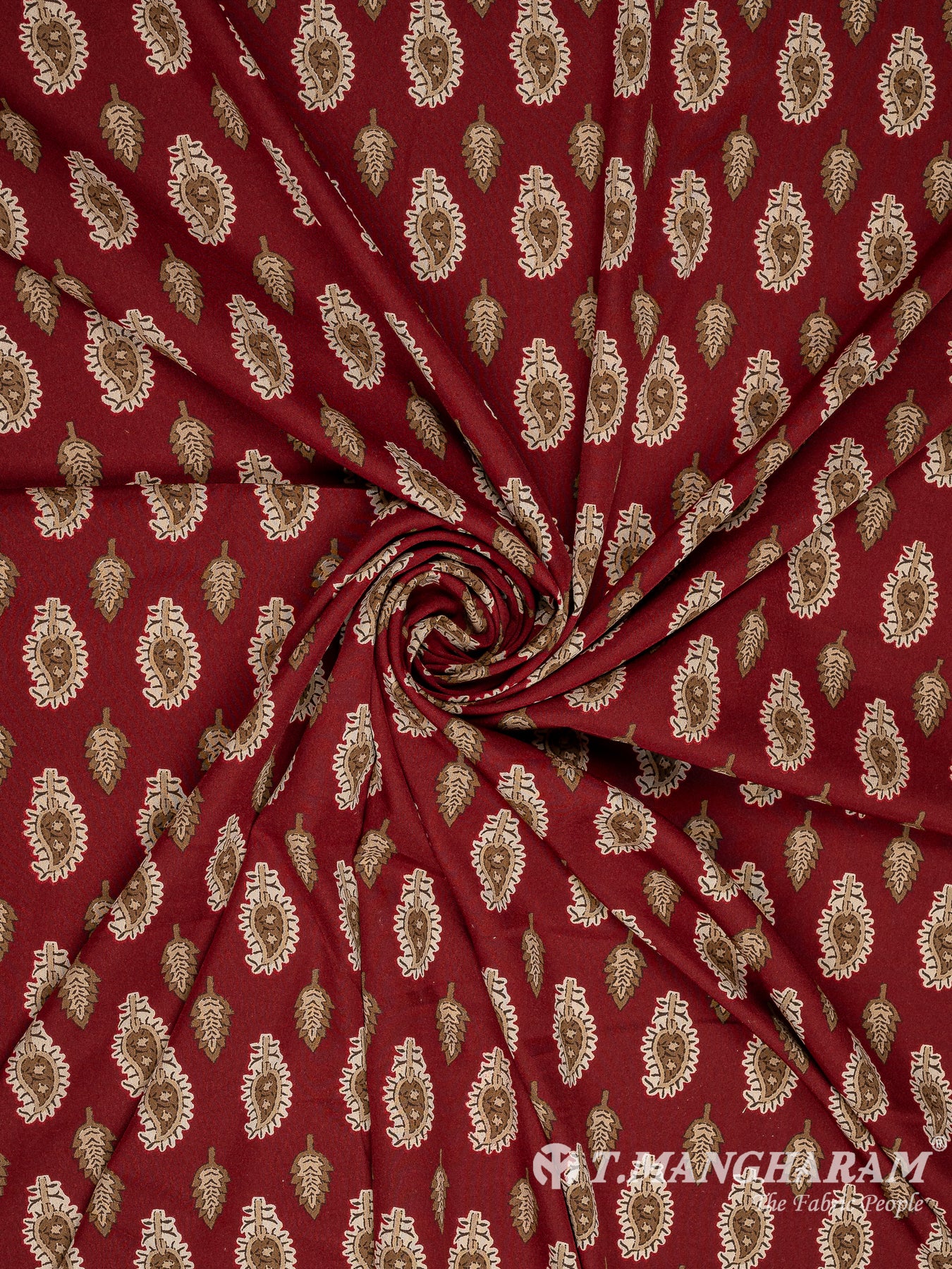 Maroon Crepe Fabric - EC10474 view-1