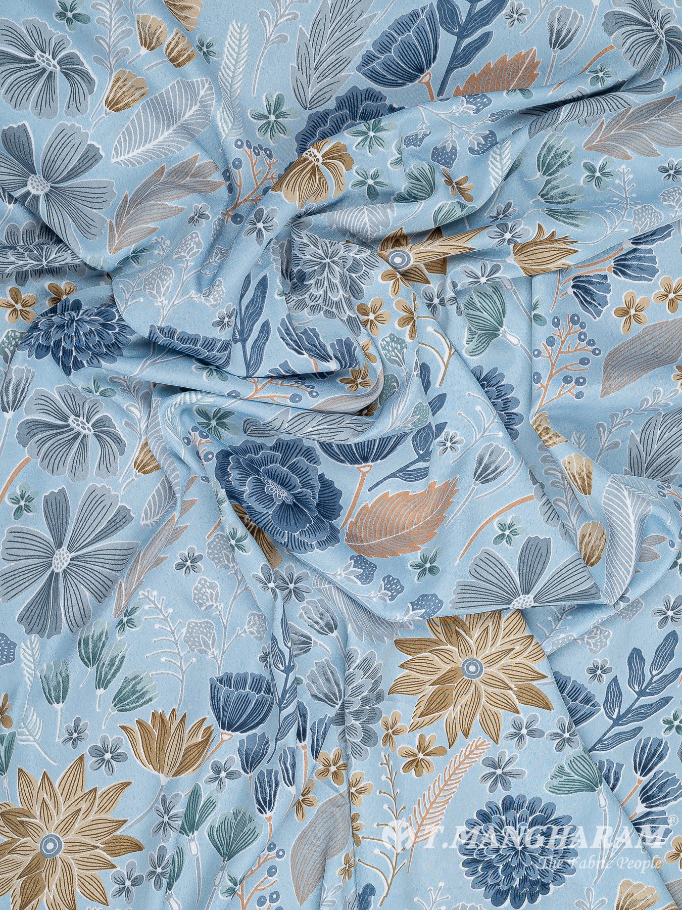 Blue Crepe Fabric - EC10476 view-4