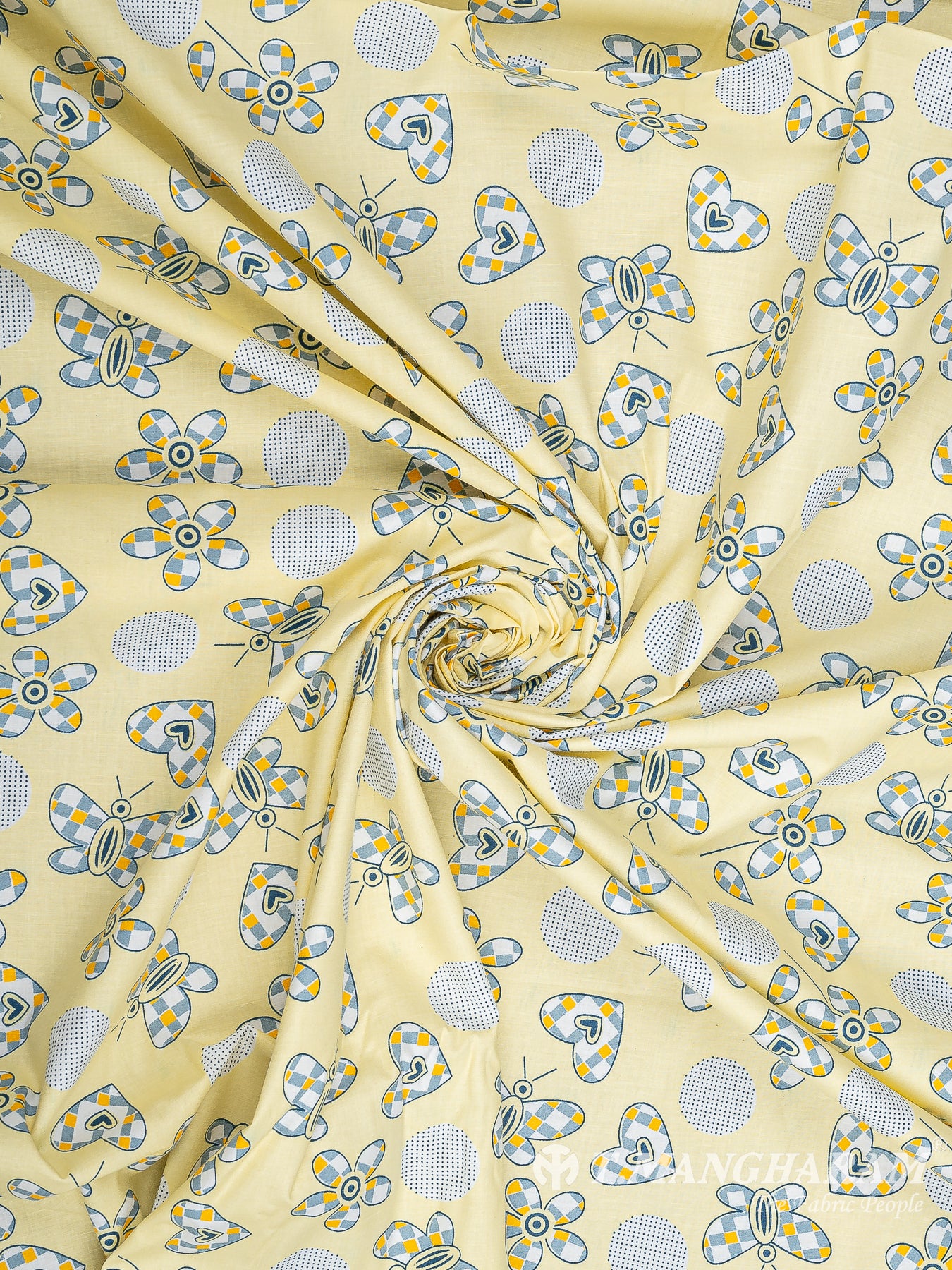 Yellow Cotton Fabric - EC10433 view-1