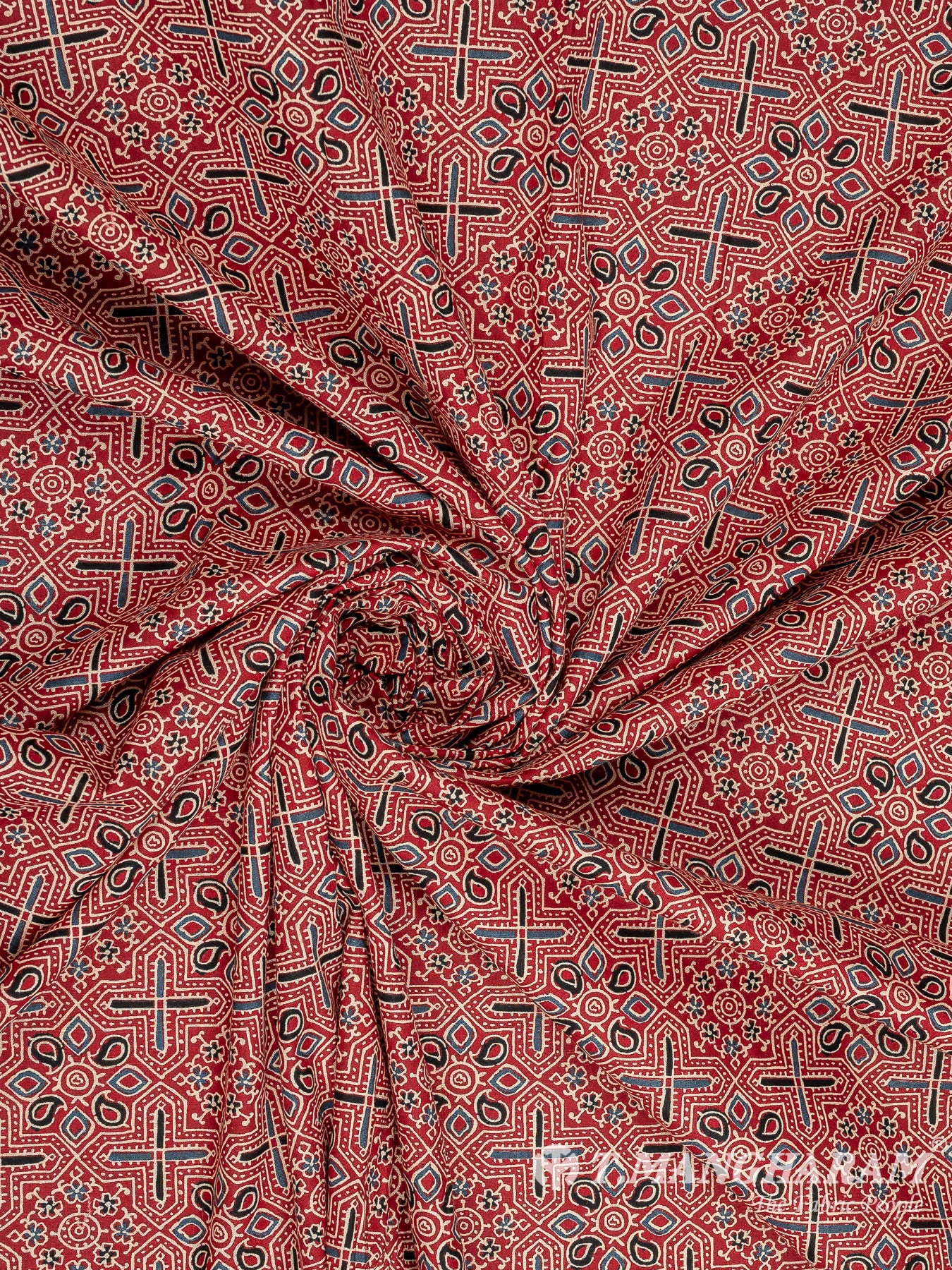 Maroon Cotton Fabric - EB7528 view-1