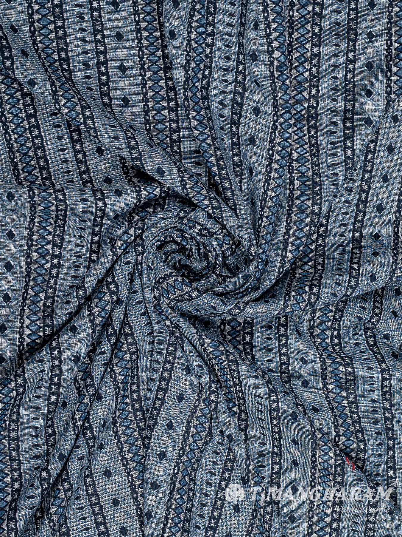 Blue Rayon Cotton Fabric - EB7548 view-1