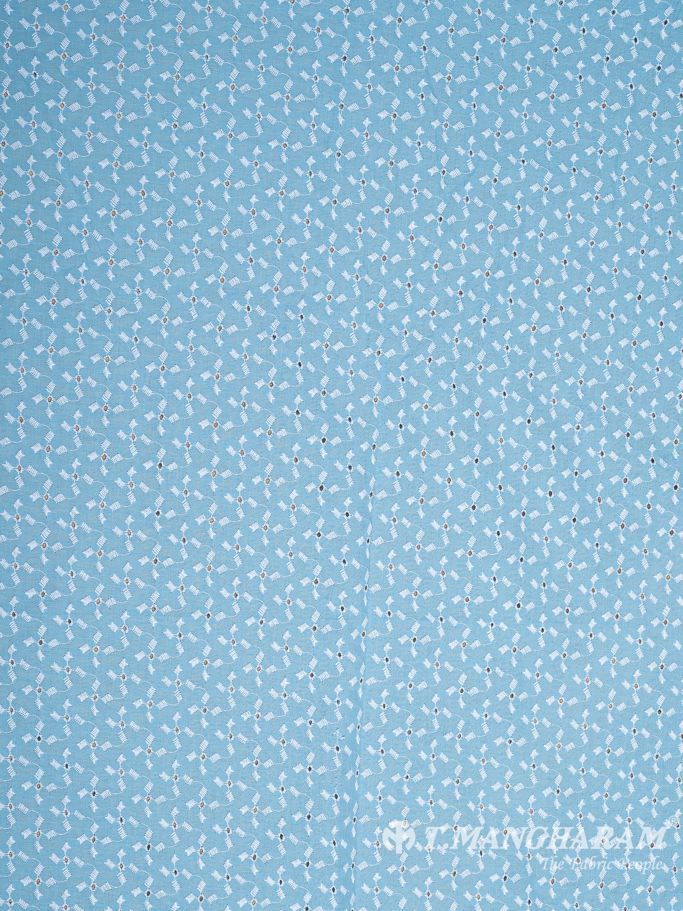 Blue Cotton Embroidery Fabric - EA3252 view-3