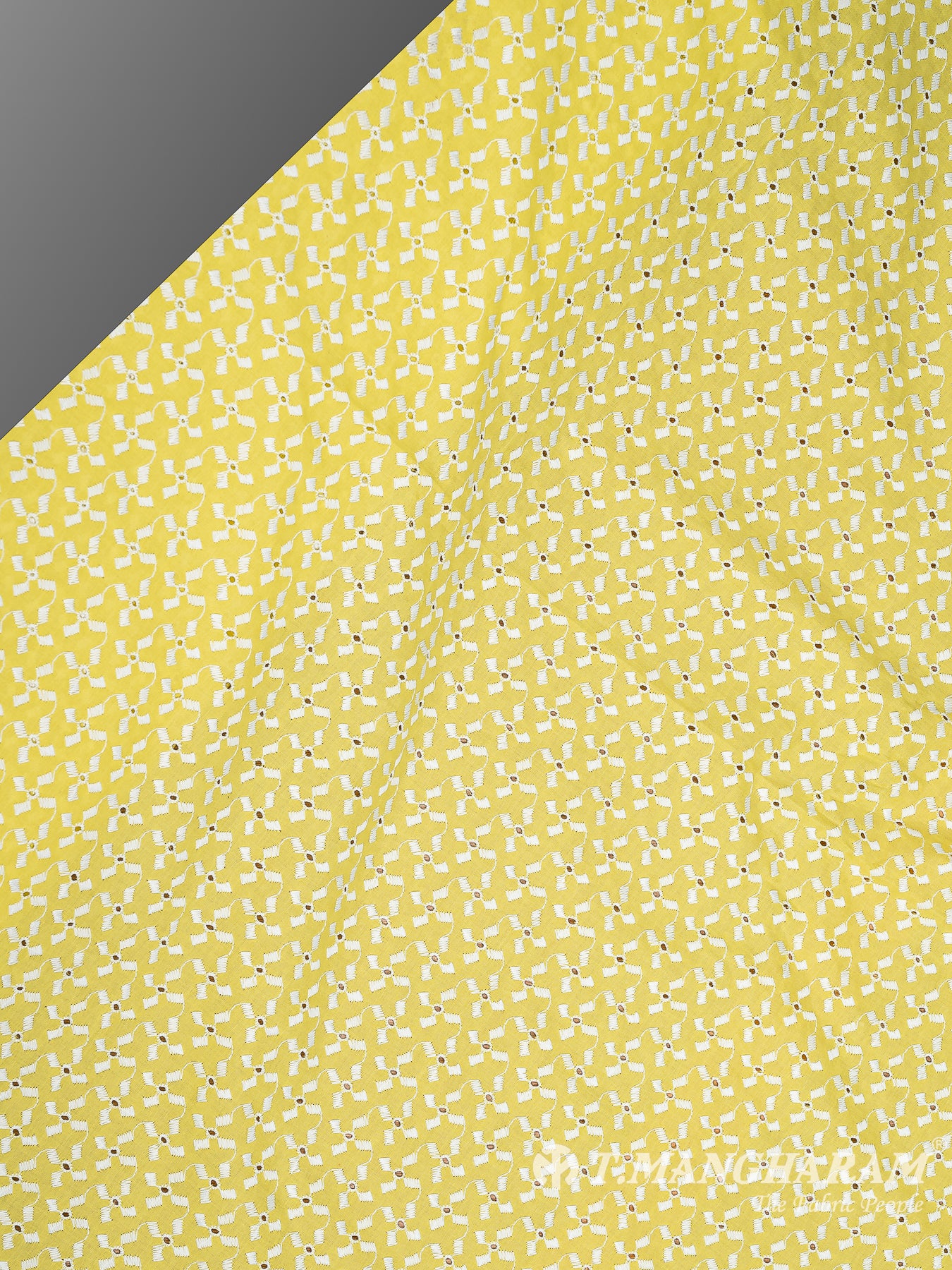 Yellow Cotton Embroidery Fabric - EA3251 view-2