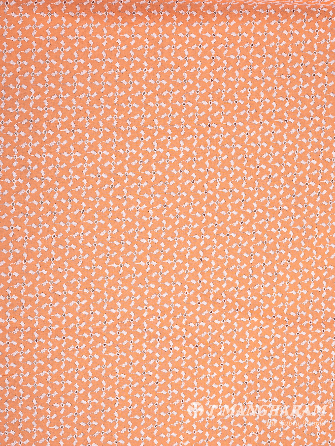 Orange Cotton Embroidery Fabric - EA3250 view-3